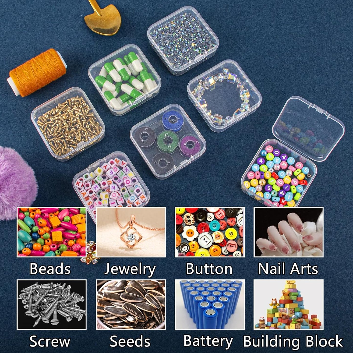VTG Bead Organizer Box, 84 Pcs Small Organizers, 3-Tier Bead Storage Containers Portable Organizer and Storage Box Stackable Plastic Cases for Bracelet Making DIY Jewelry Nail Charms