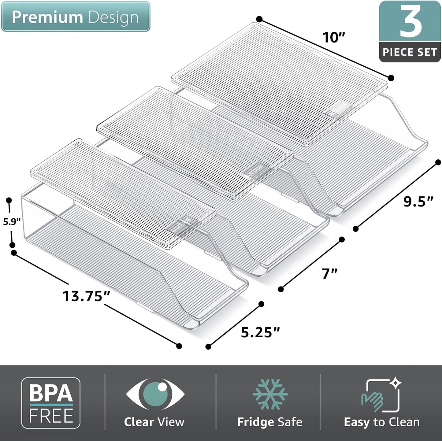 Sorbus Fridge & Pantry Can Organizer - 3 Size Dispenser for Standard, Skinny Cans & Water Bottles