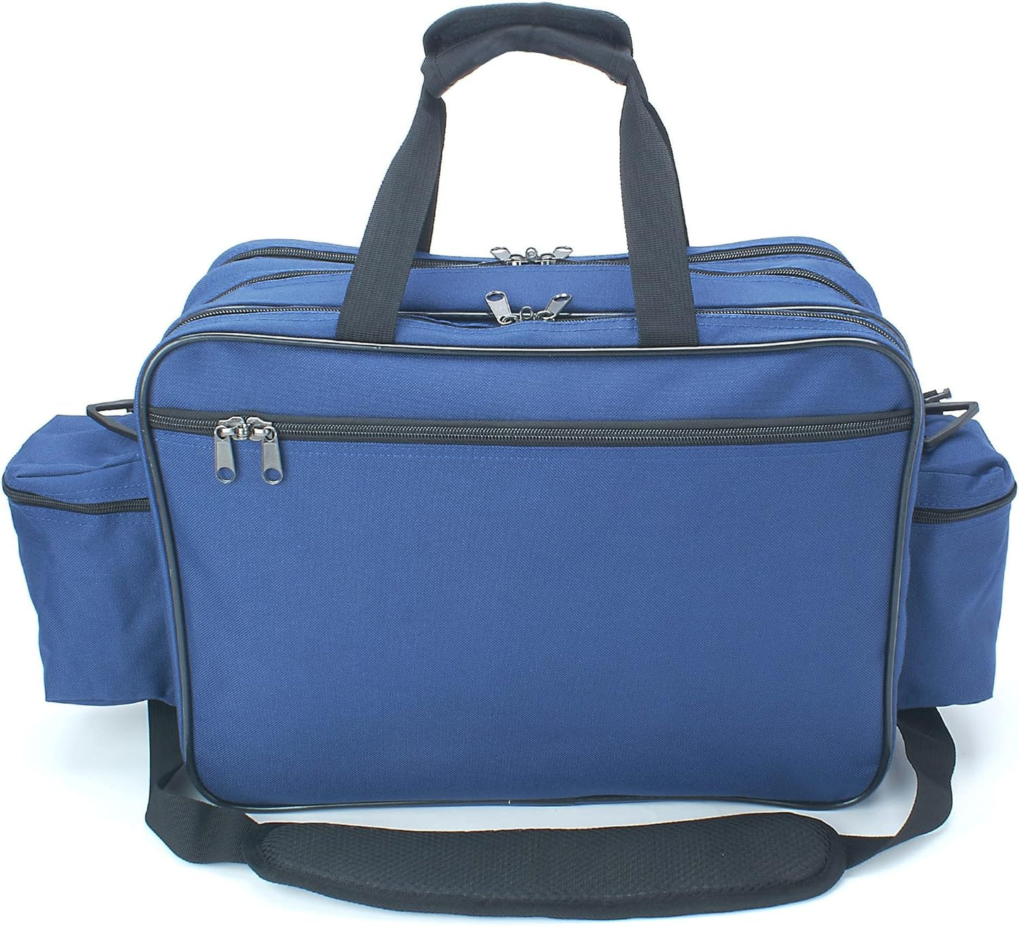 ASA TECHMED Nursing Bag with Compartments – Durable Medical Equipment Shoulder Bag for Nurses, Physicians, EMTs, Multi-Pocket, Nylon Reinforced, Adjustable Straps (Blue)