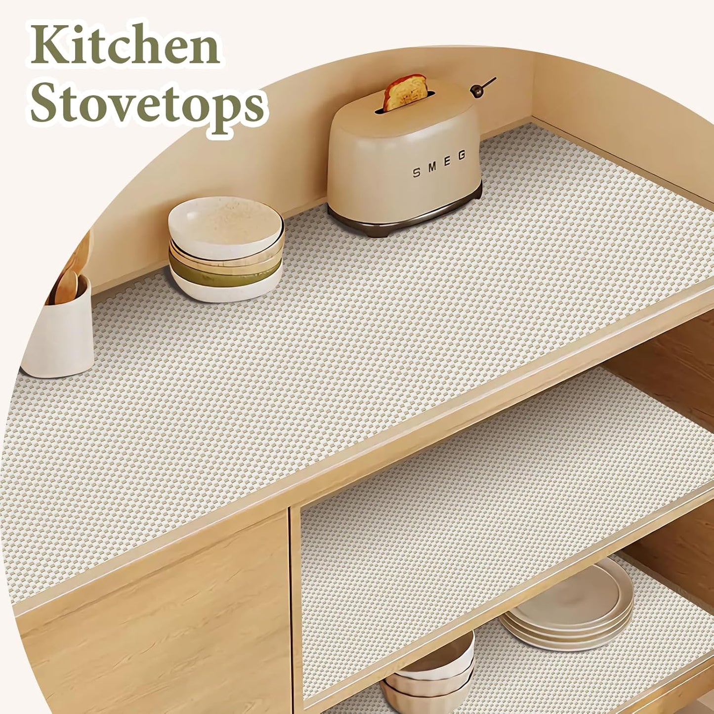 Shelf Drawer Liners for Kitchen Cabinets Non Adhesive Drawer Liner Thickened Refrigerator Liner White Quatrefoil Strong Non-Slip Paper for Tool Box, 23.6 x 236 Inches