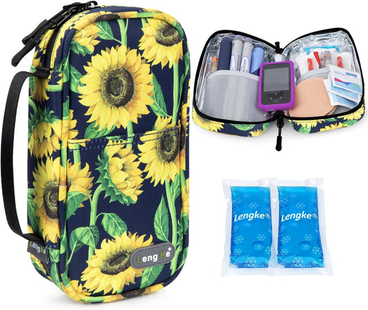 YOUSHARES Insulin Cooler Travel Case - Travel Medicine Cooler Bag for Insulin and Diabetes Supplies Travel, Insulin Case with 2 TSA Approved Gel Ice Pack