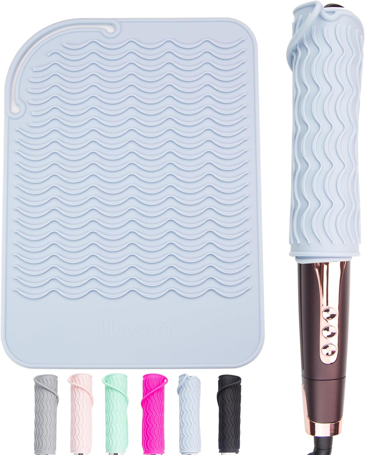 Heysam Flat Iron Case Travel Essentials Hair Straightener and Hair Curler 2-in-1, Heat-Resistant Silicone Mat Curling Iron for Hot Hair Tools, 9.0 x 6.5 inches, Multiple Colors