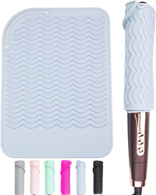 Heysam Flat Iron Case Travel Essentials Hair Straightener and Hair Curler 2-in-1, Heat-Resistant Silicone Mat Curling Iron for Hot Hair Tools, 9.0 x 6.5 inches, Multiple Colors