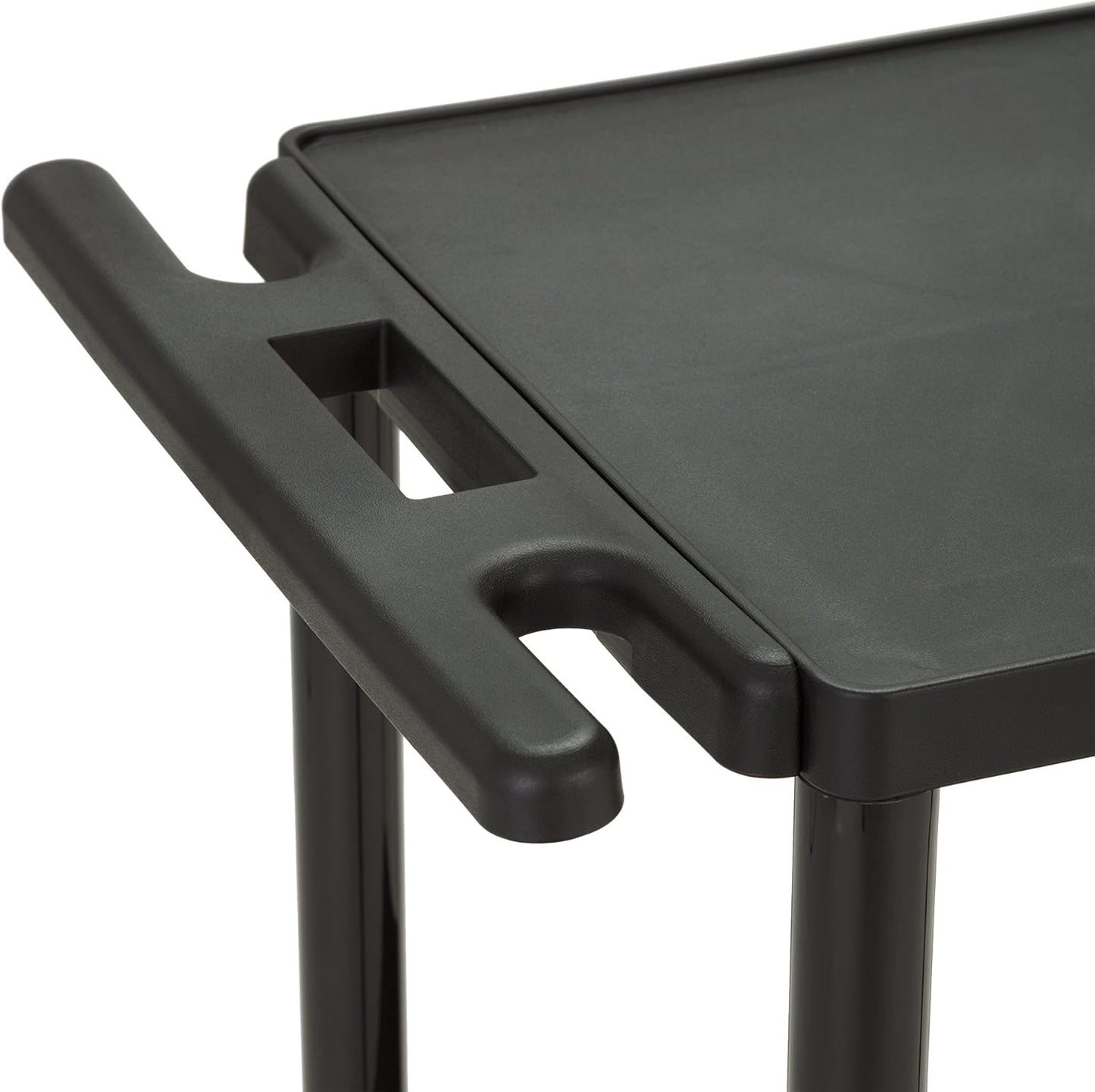 Norwood Commercial Furniture 2-Tier Mobile Utility AV Cart with Casters, Rolling Presentation and Media Cart on Wheels, Black