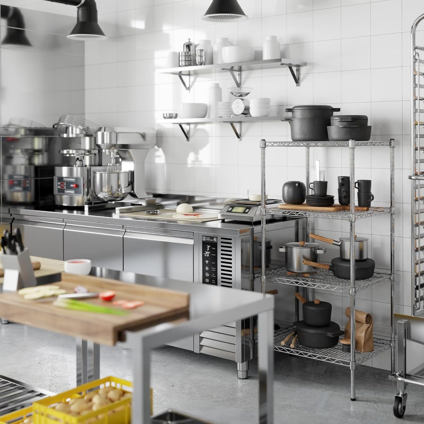 21" Deep x 24" Wide x 54" Height Wire Shelving Kit | 4-Tier | NSF Commercial Storage Rack Unit
