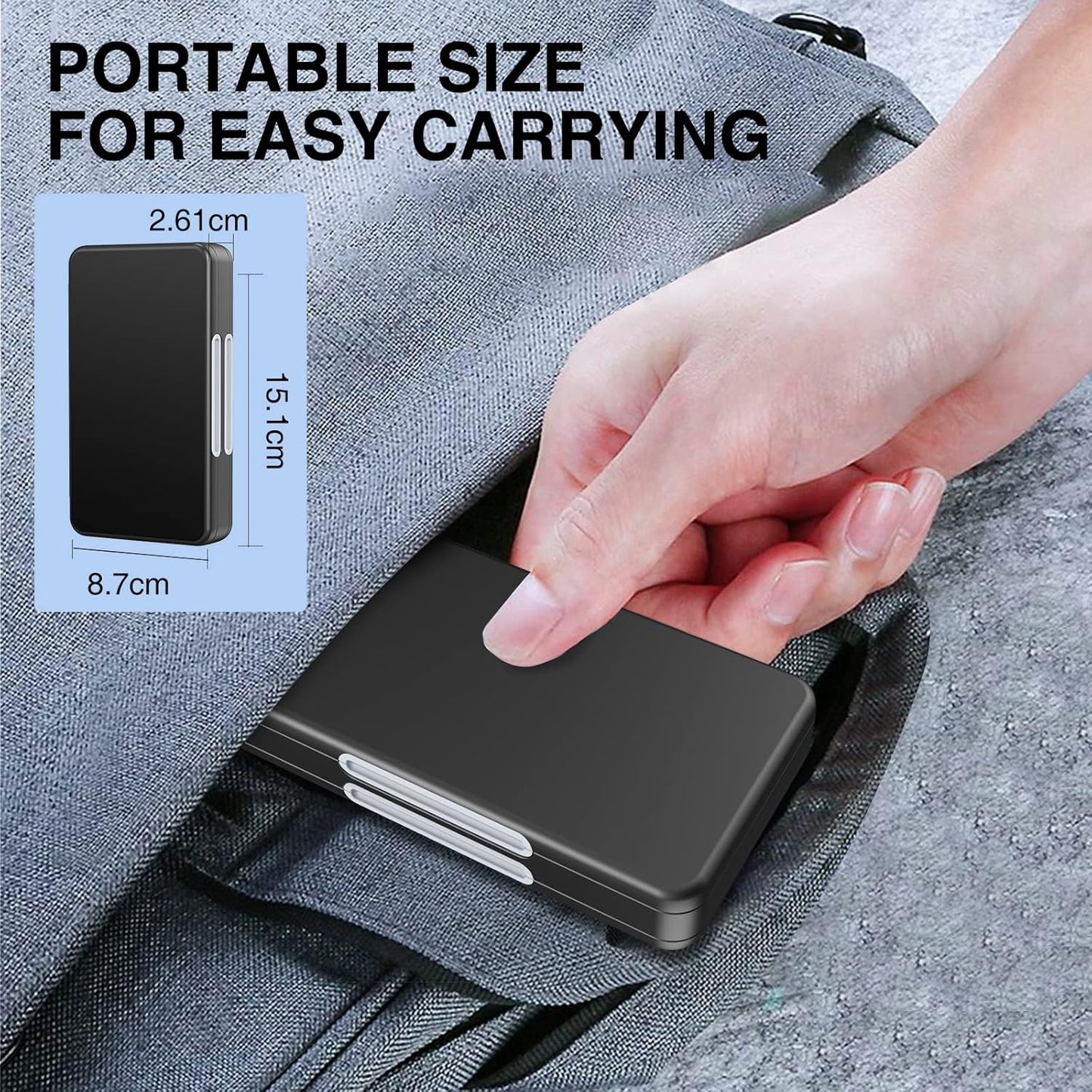 HEIYING SD Card Holder for Memory SD and TF Cards, Portable SDXC SDHC Memory Card Holder Case Compatible with 40 SDXC SDHC and 40 TF Cards Slots