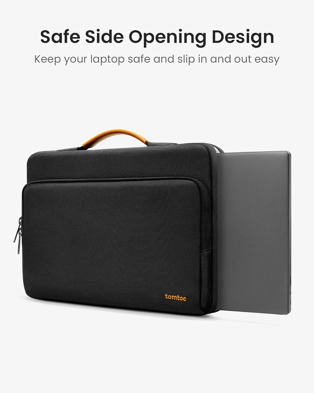 tomtoc 360° Protective Laptop Sleeve for 13.5-14.4 Inch Surface Laptop 6/5/Studio 2/1, Surface Book, Water-Resistant Shockproof Carrying Case Bag for Acer Aspire/Swift, ASUS Vivobook/Zenbook 14, Black