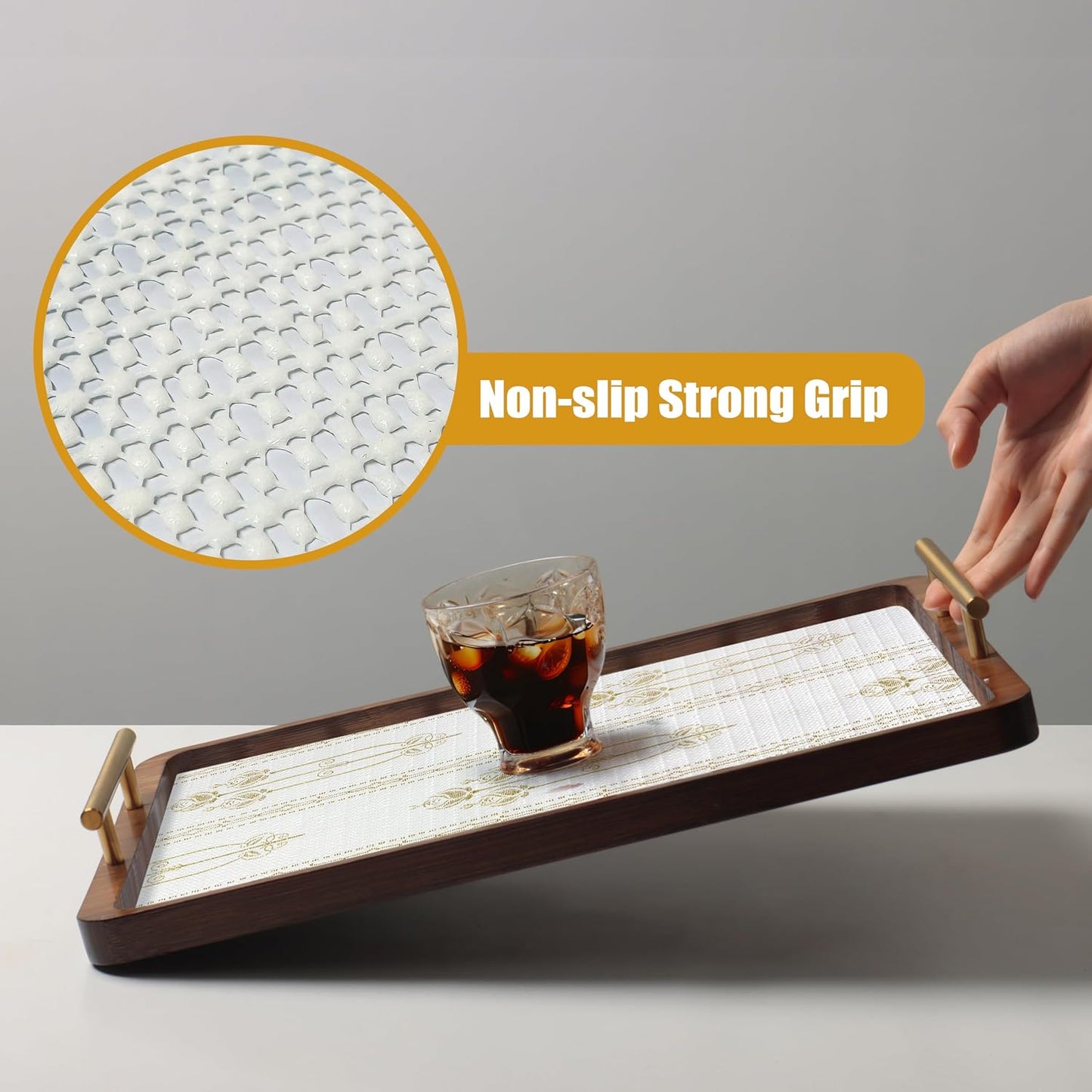 Drawer and Shelf Liner for Kitchen Cabinets Non-Adhesive Drawer Liners Floral Shelf Liners for Kitchen Non-Slip Cabinet Liner Strong Grip Waterproof Liners Easy to Clean 12IN × 10FT