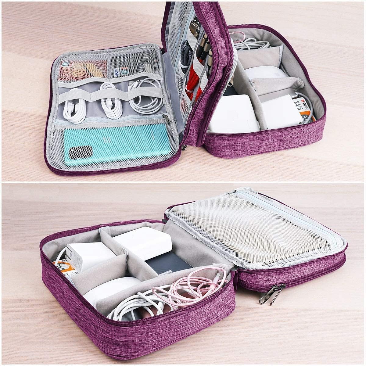 Electronics Organizer, Jelly Comb Electronic Accessories Cable Organizer Bag Waterproof Travel Cable Storage Bag for Charging Cable, Power Bank, iPad
