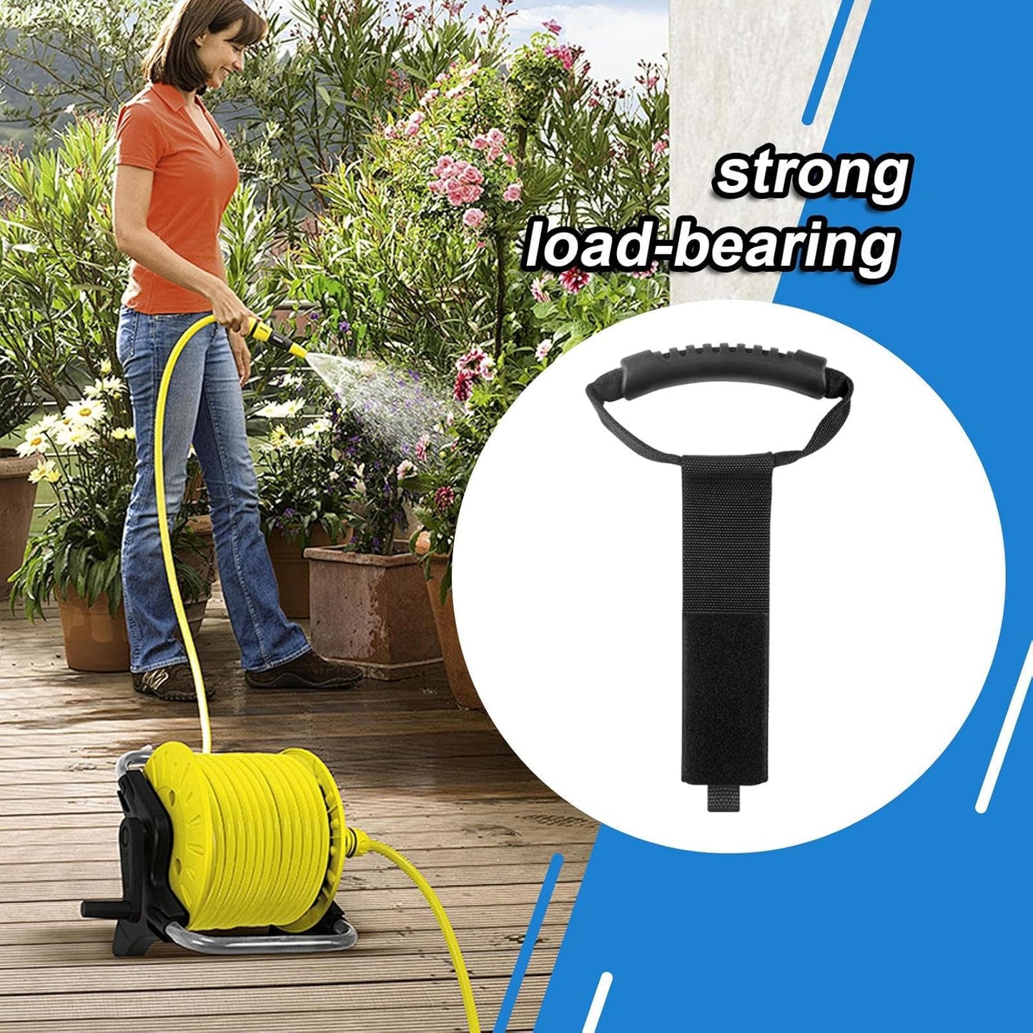 Extension Cord Holder, Heavy Duty Cable Strap with Handle, Wear Resistant Nylon Organizer for Home Workshop Garage Shed Utility Room Outdoor Storage and Easy Transport