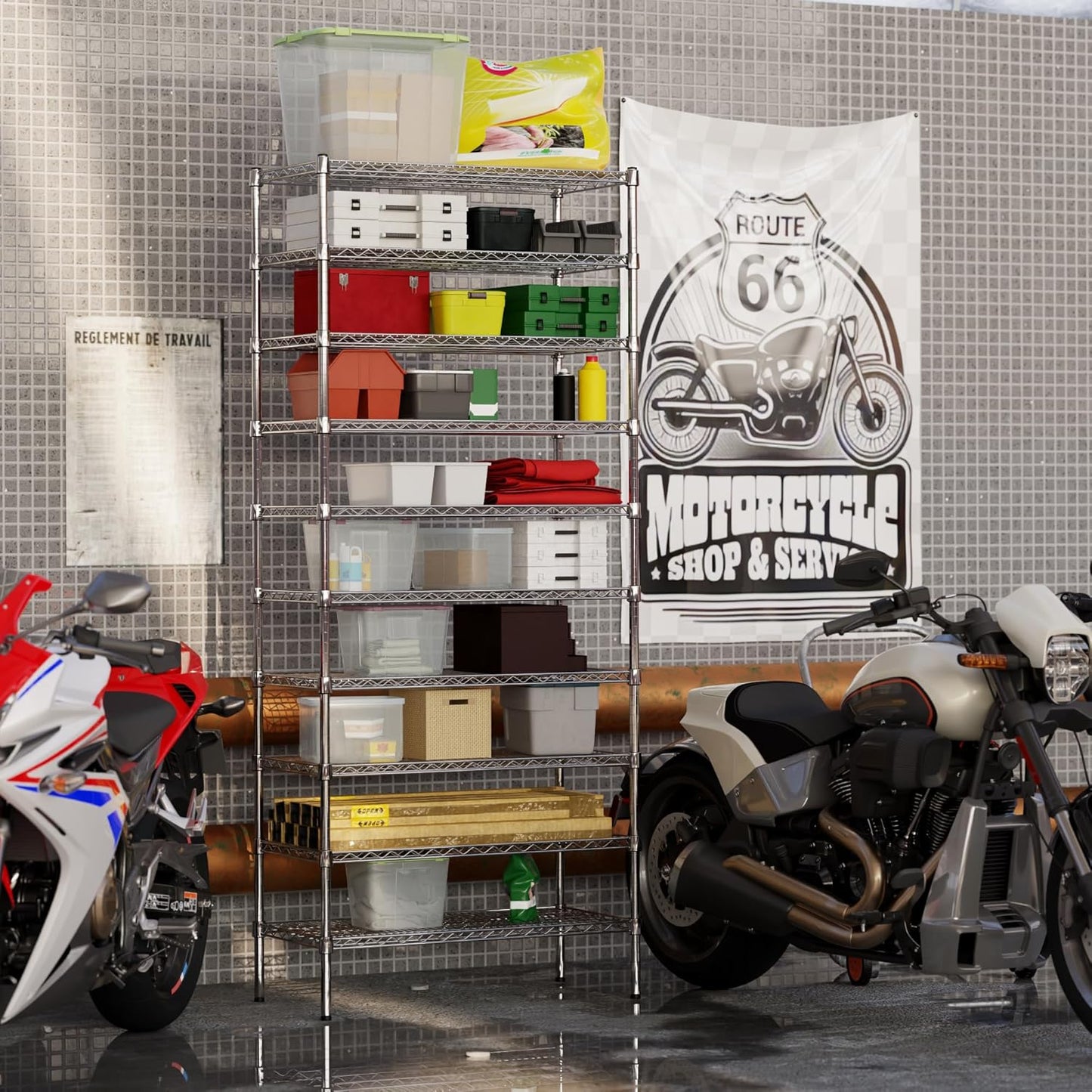 18" Deep x 36" Wide x 86" Height Wire Shelving Kit | 10-Tier | NSF Commercial Storage Rack Unit