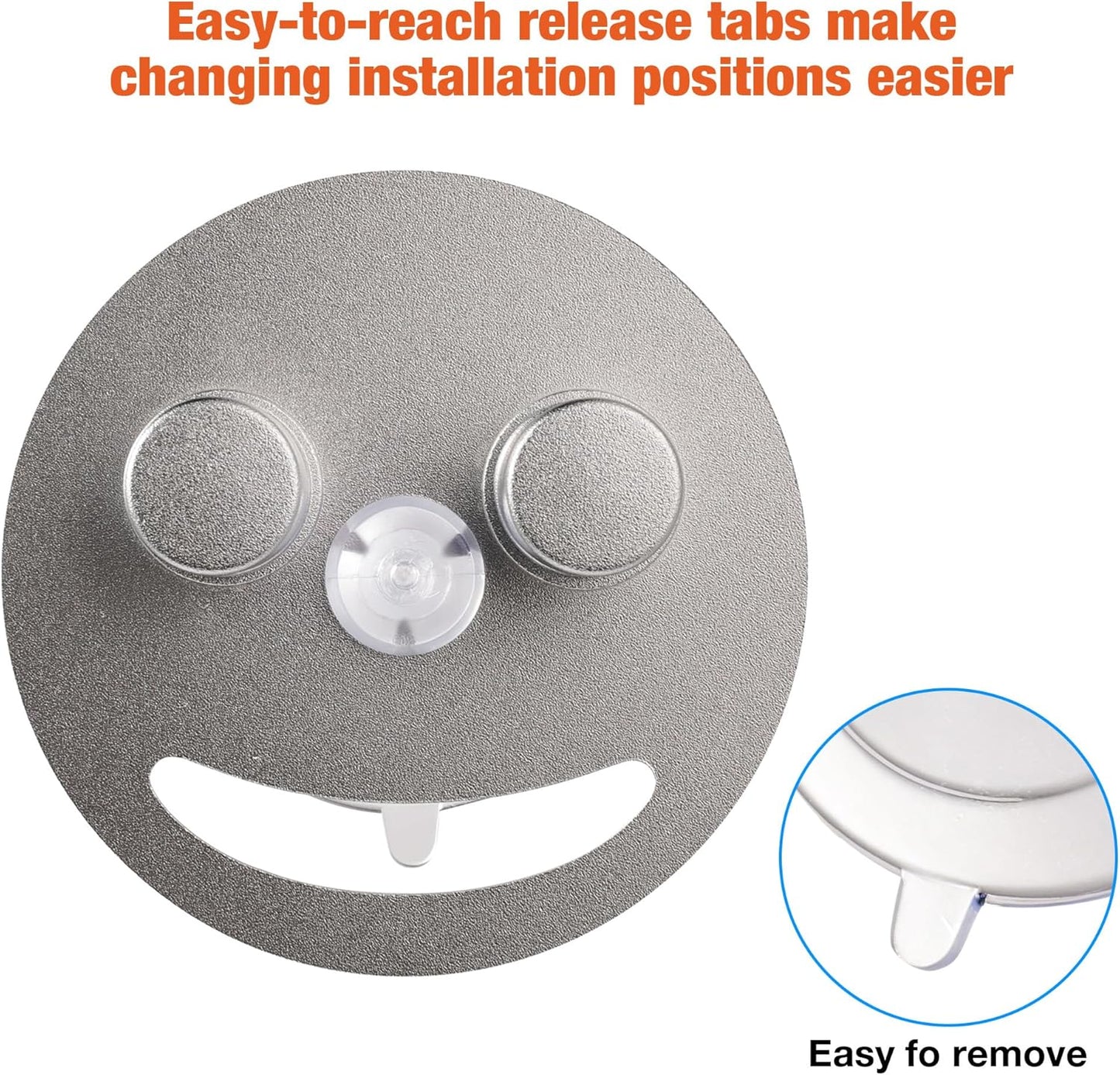 Smiley face sponge holder, kitchen Sink Caddy Organizer with Suction cup,Made of rust-proof aluminum that never rusts for Mommy & Daddy Sponges silvery (2-Pack）