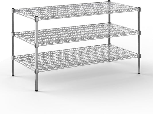 24" Deep x 48" Wide x 27" Height Wire Shelving Kit | 3-Tier | NSF Commercial Storage Rack Unit