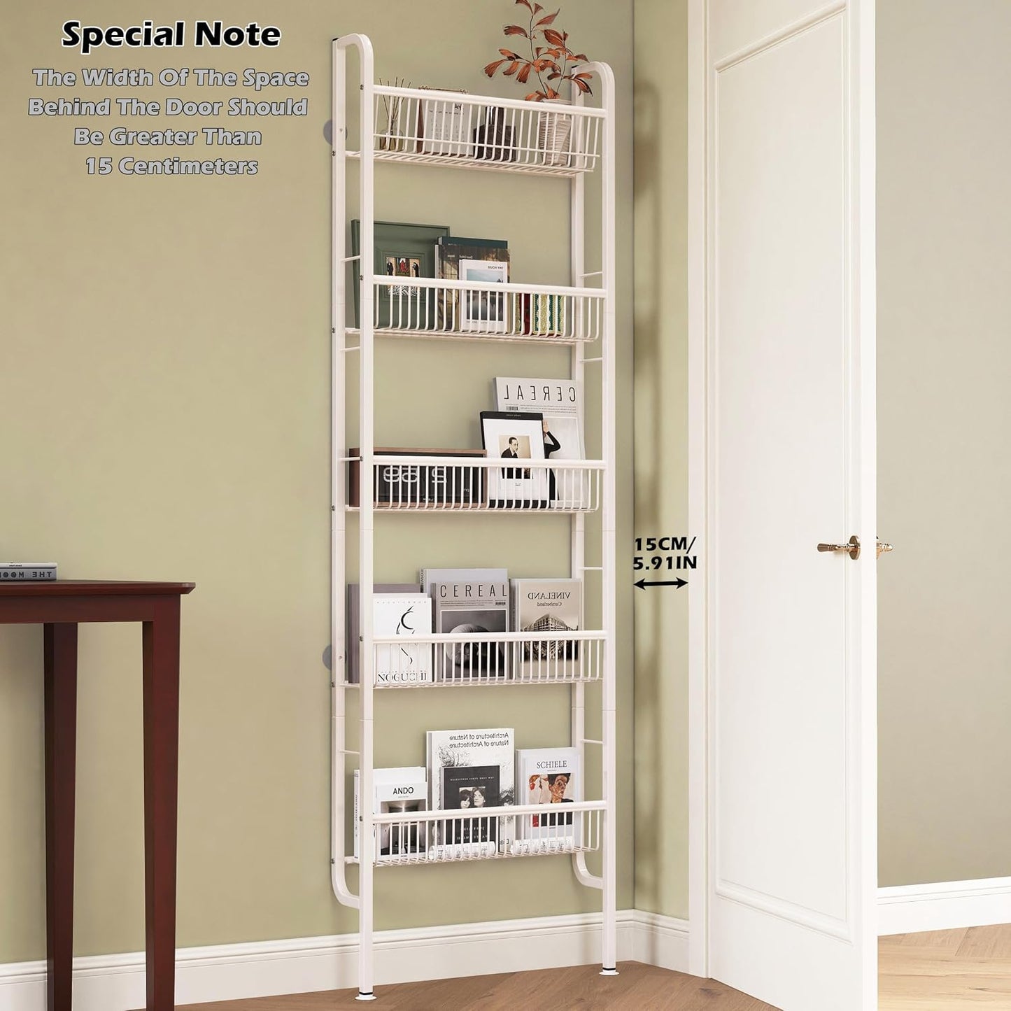 COVAODQ Pantry Spice Rack Narrow Bookshelves Behind The Door for Kids,Multi Pantry Organizer Spice Rack for Kitchen Bedroom
