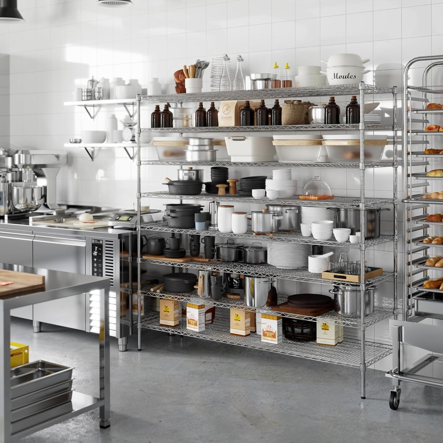 21" Deep x 72" Wide x 74" Height Wire Shelving Kit | 8-Tier | NSF Commercial Storage Rack Unit