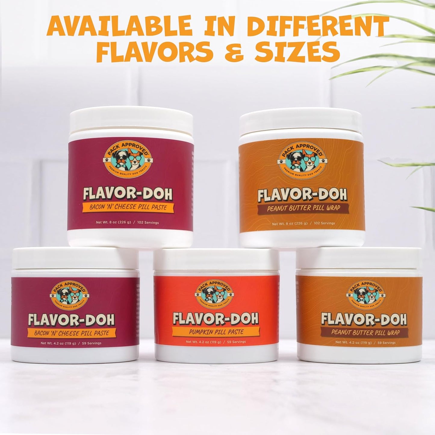 Flavor-Doh - Flavored Pill Wrap for Dogs to Hide Capsules and Create Pill Treats for Dogs - Easy-to-Use Treat Paste for Pet Medication - Bacon n' Cheese (4.2oz)