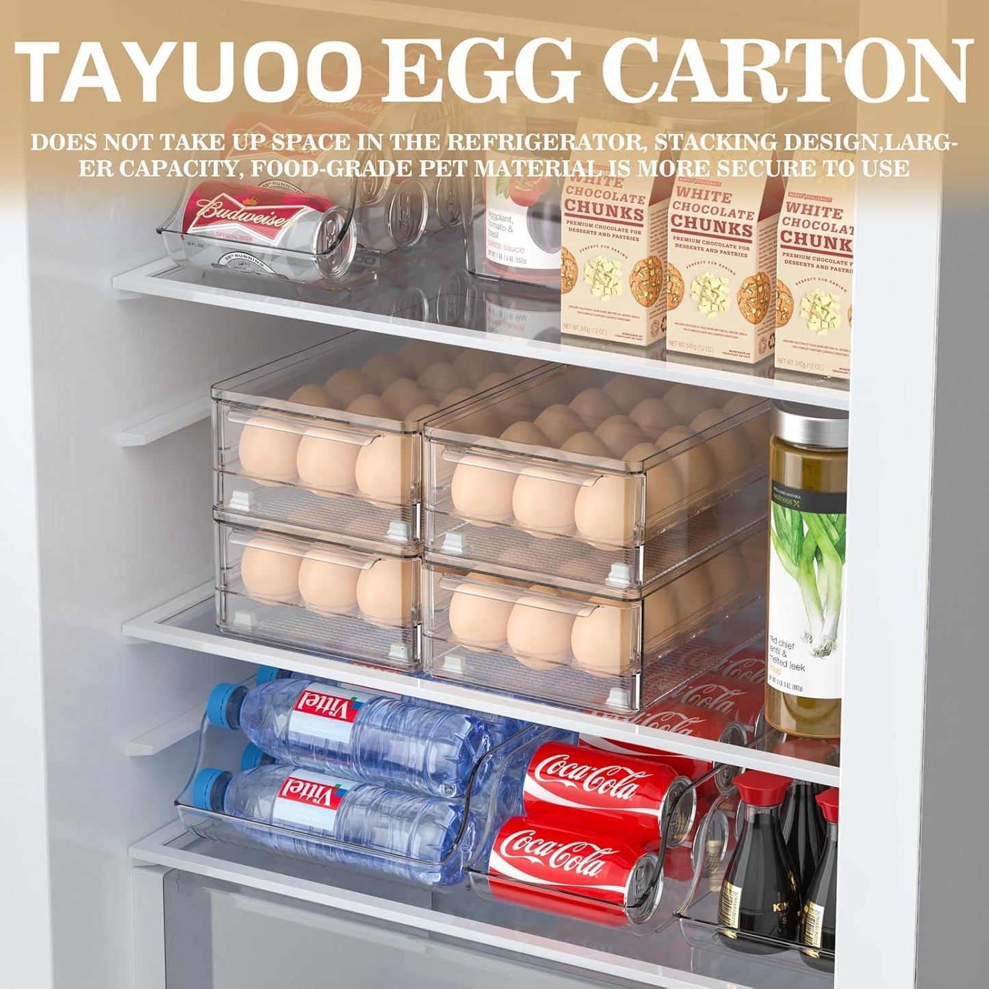 Acrylic Egg Box Transparent 18 and 36 Pack Storage for Refrigerator Kitchen Storage Size: 13.3 * 4.7 * 3.9 inches (2 pack)