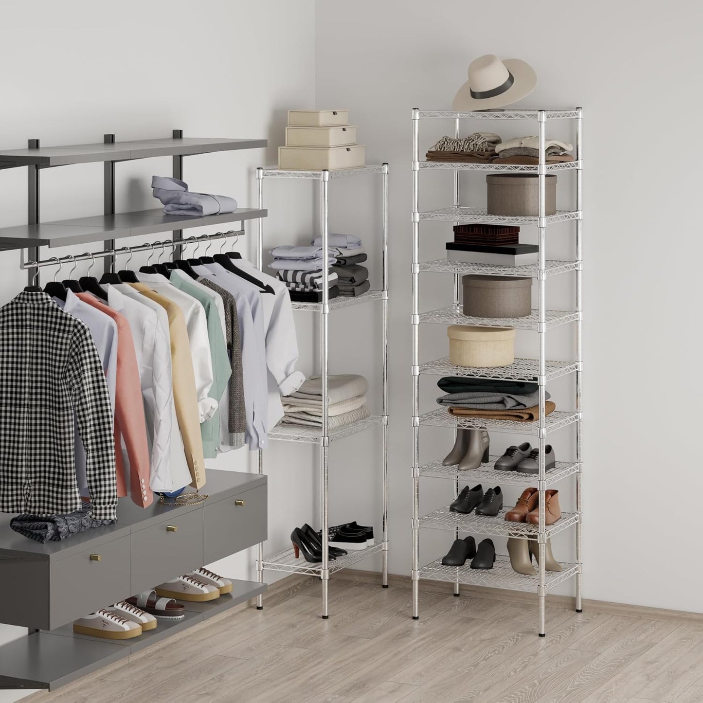 18" Deep x 24" Wide x 86" Height Wire Shelving Kit | 10-Tier | NSF Commercial Storage Rack Unit