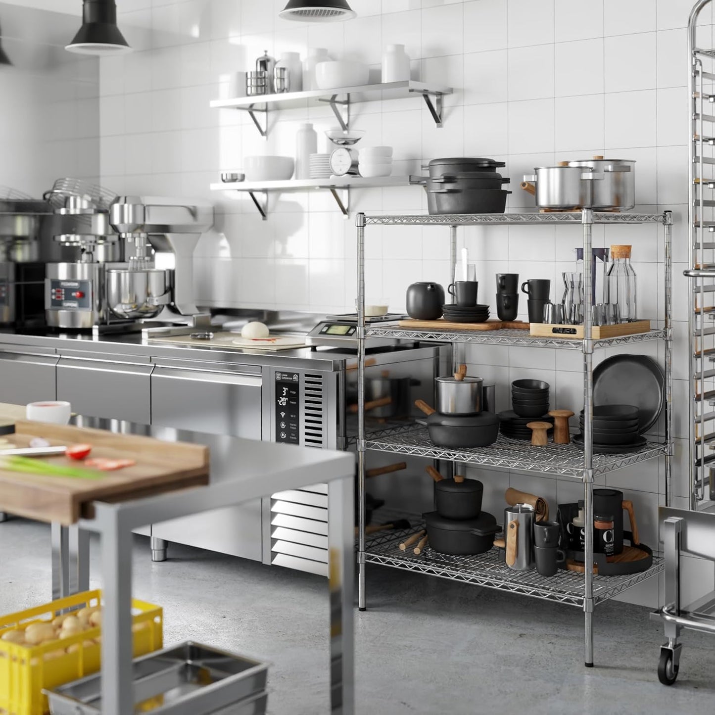 24" Deep x 36" Wide x 54" Height Wire Shelving Kit | 4-Tier | NSF Commercial Storage Rack Unit