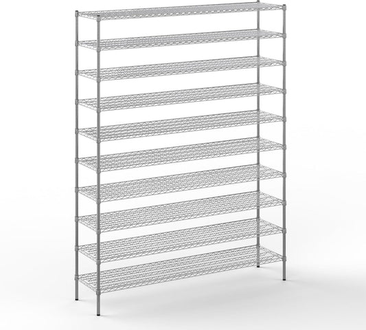 18" Deep x 72" Wide x 96" Height Wire Shelving Kit | 10-Tier | NSF Commercial Storage Rack Unit