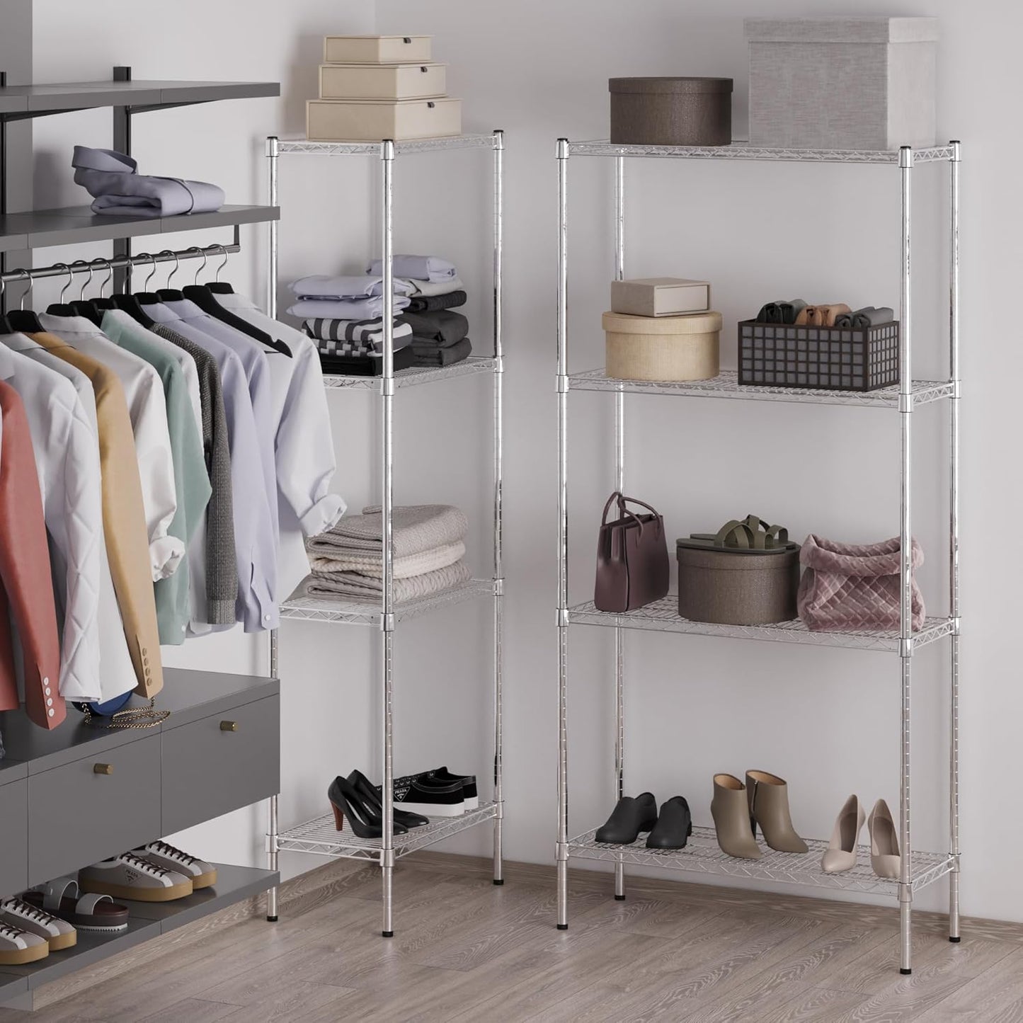 14" Deep x 36" Wide x 74" Height Wire Shelving Kit | 4-Tier | NSF Commercial Storage Rack Unit