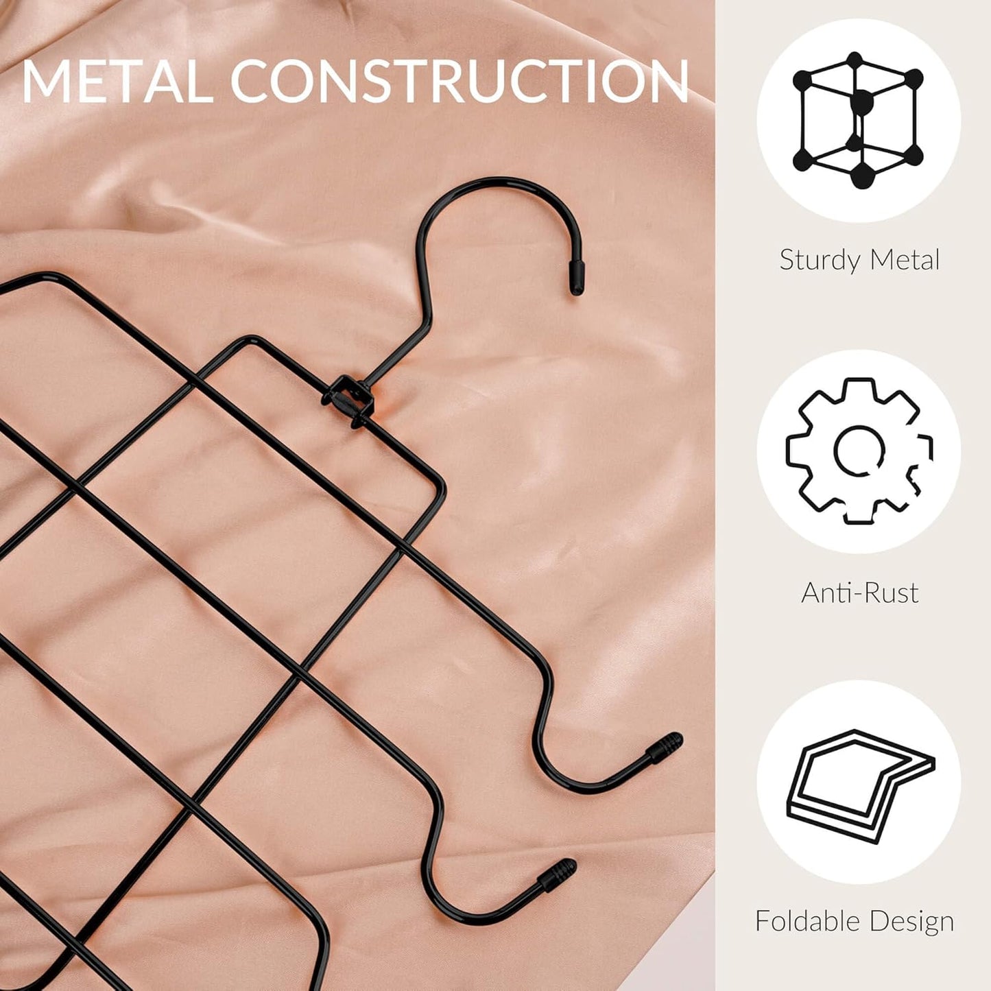 ZEDODIER 6 Pack Tank Top Hanger Space Saving, Bra Hangers for Closet Organizer, Hanging Bra Organizer Tank Tops Holder with 48 Hooks, Metal Closet Organizers and Storage Small Space Solutions, Black
