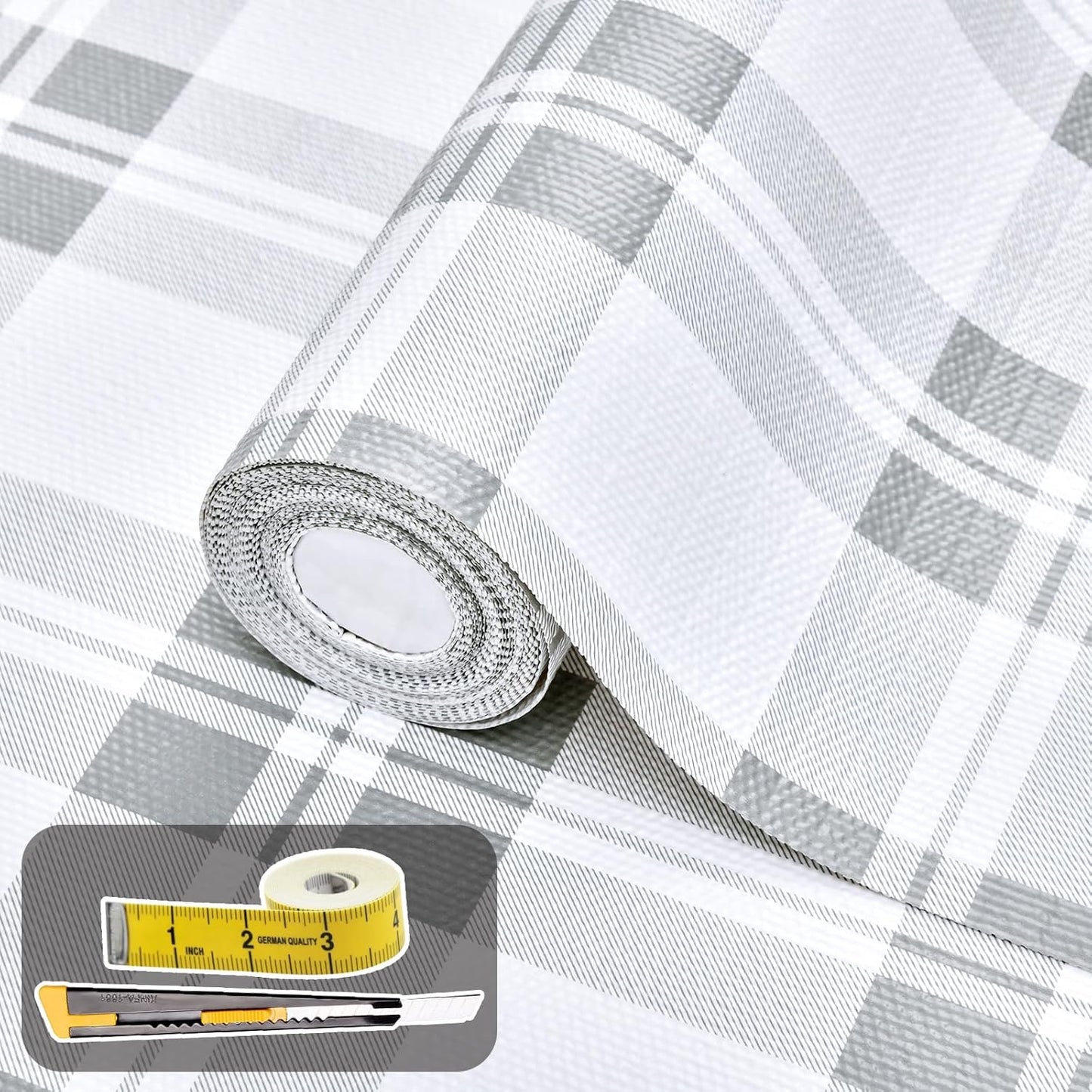 Drawer and Shelf Liner for Kitchen Cabinet: 12 in X 20 Ft Non Slip Waterproof Shelf Paper Non Adhesive Refrigerator Liners Light Grey Lattice Easy Liners for Bathroom