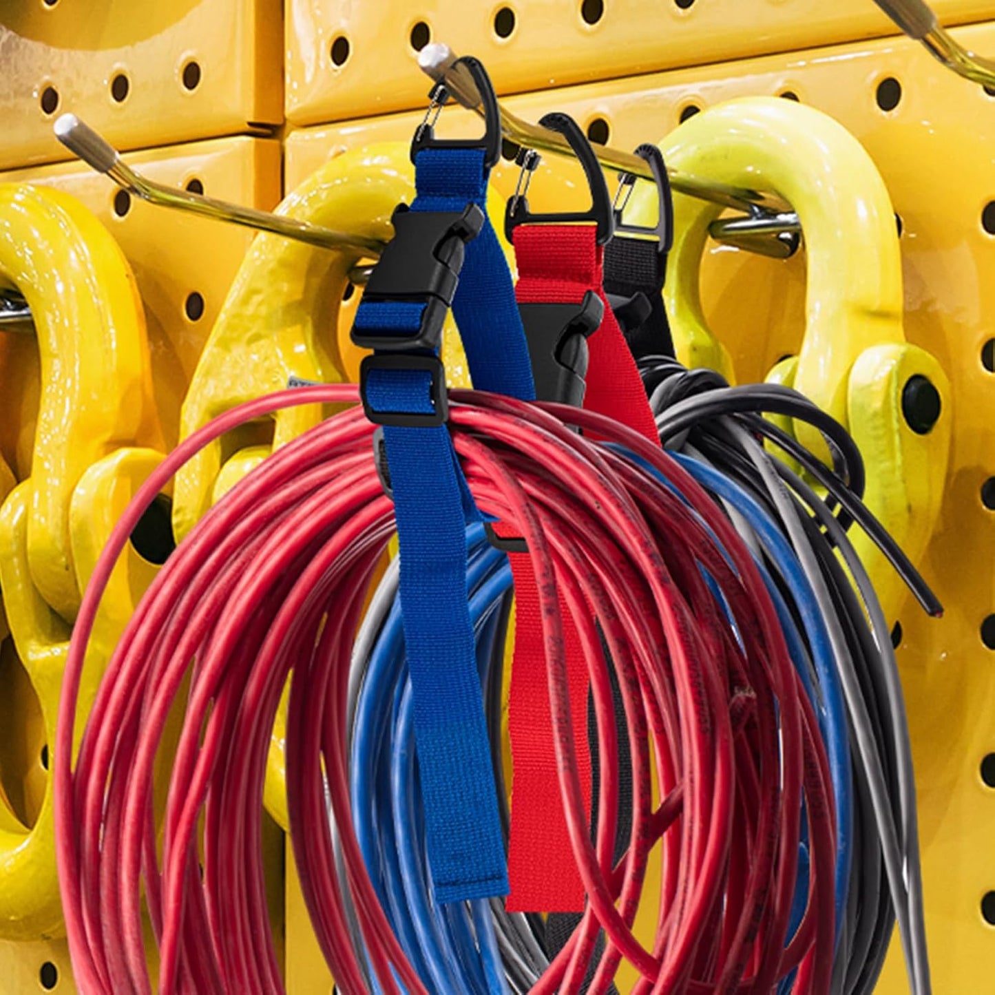 6 Pack 17 Inch Adjustable Extension Cord Holder Organizer with Triangle Clips for Garage Organization and Storage Heavy Duty Extension Cord Hanger for Men Workshop (Multicolor)