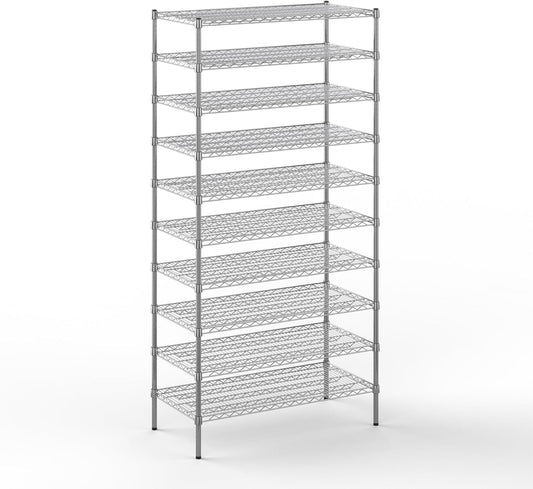 21" Deep x 42" Wide x 86" Height Wire Shelving Kit | 10-Tier | NSF Commercial Storage Rack Unit