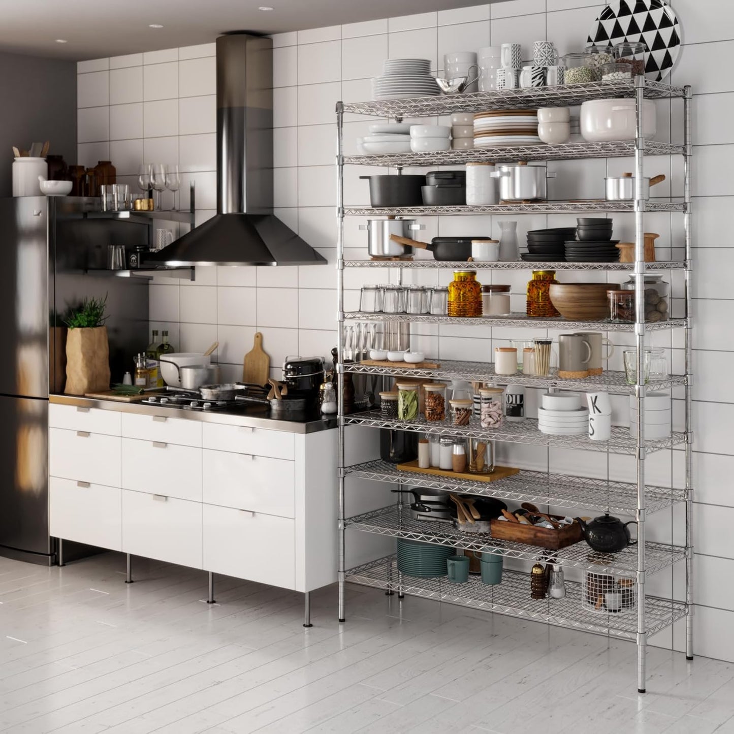 18" Deep x 54" Wide x 86" Height Wire Shelving Kit | 10-Tier | NSF Commercial Storage Rack Unit