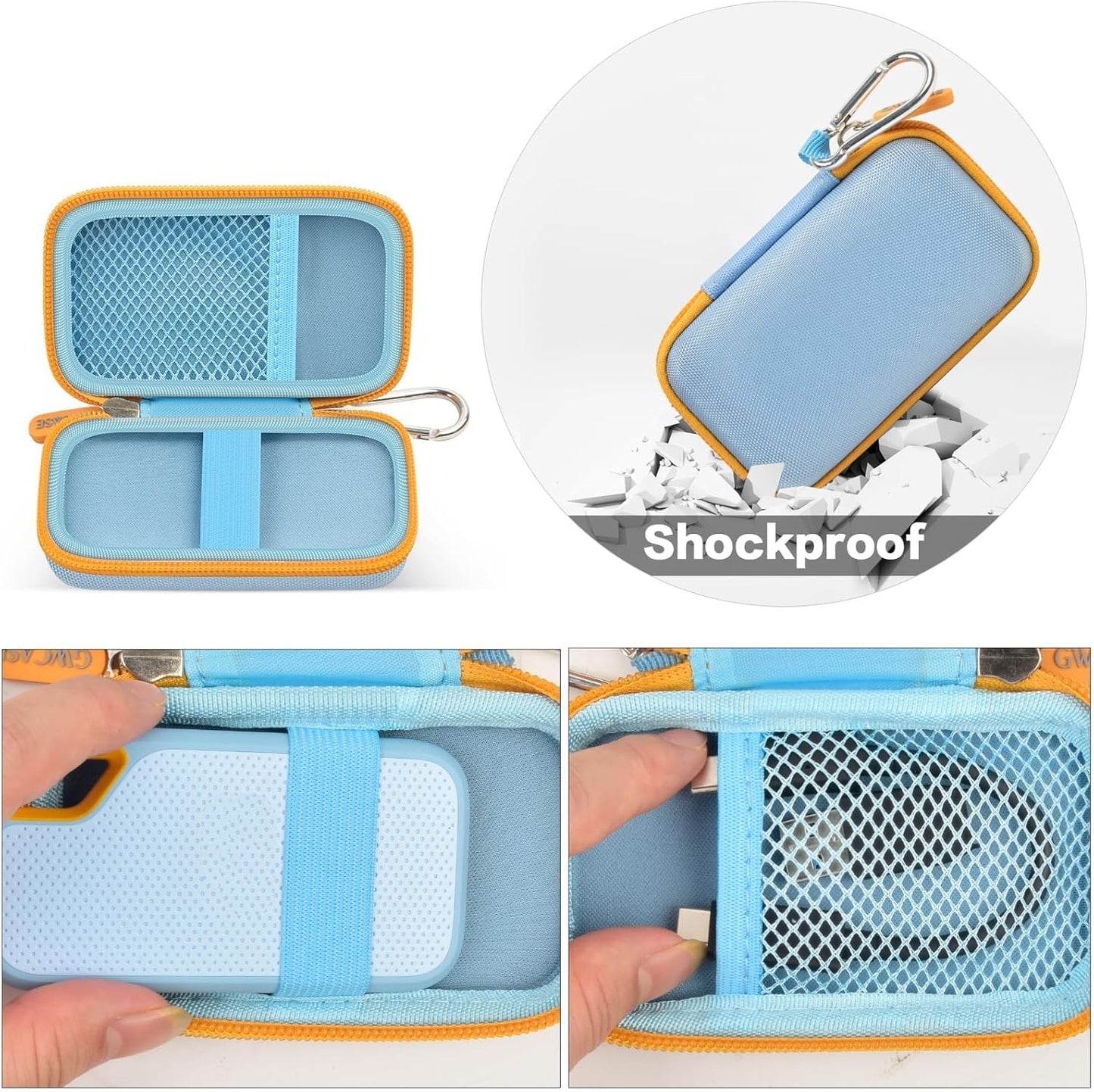 Hard Case Compatible with SanDisk 1TB 2TB 4TB 500GB 8TB Extreme Portable SSD - Up to 1050MB/s - USB-C, USB 3.2 Gen 2 - SDSSDE61-2T00-G25M External Solid State Hard Drive Storage Hold - Blue (Box Only)