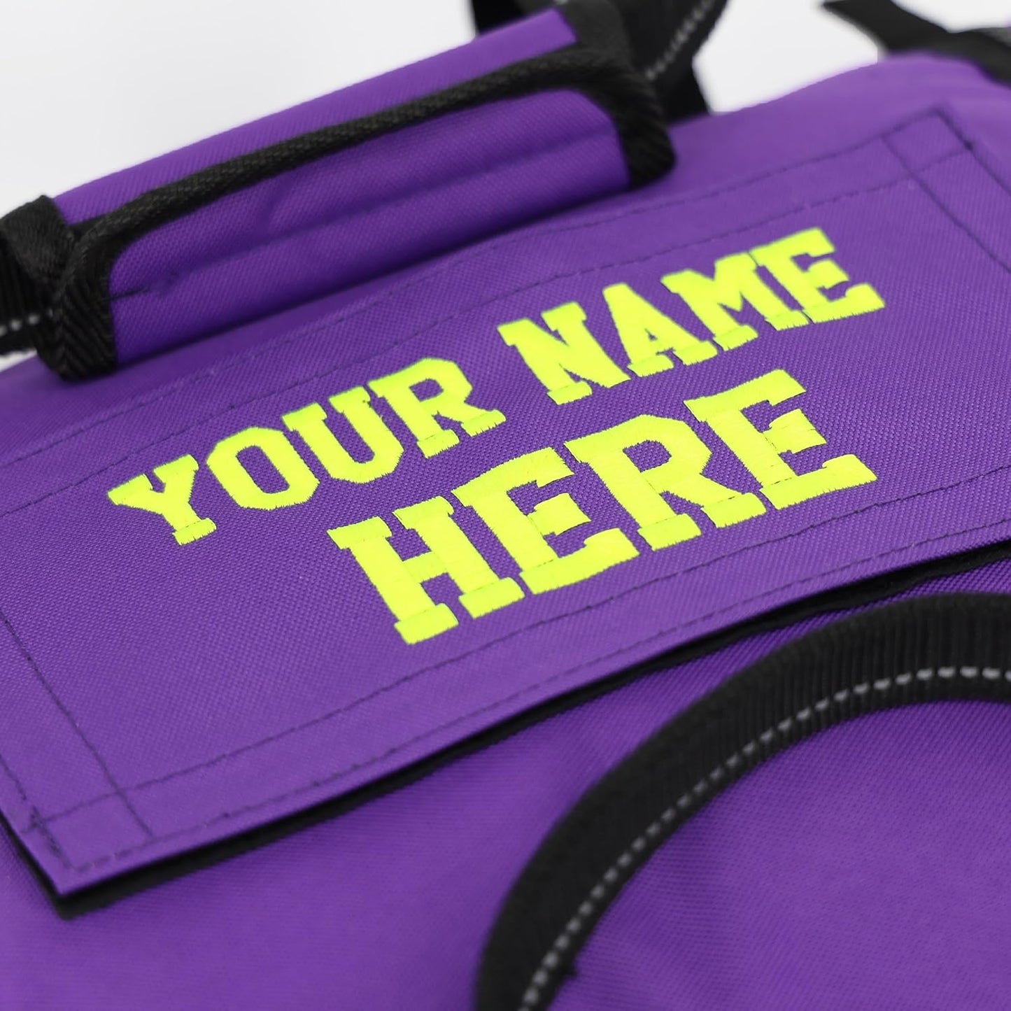 Lightning X Custom Embroidered Trauma Kit & Large EMT Bag w/ 250+ First Aid Supplies & Customized Name Patch | Purple