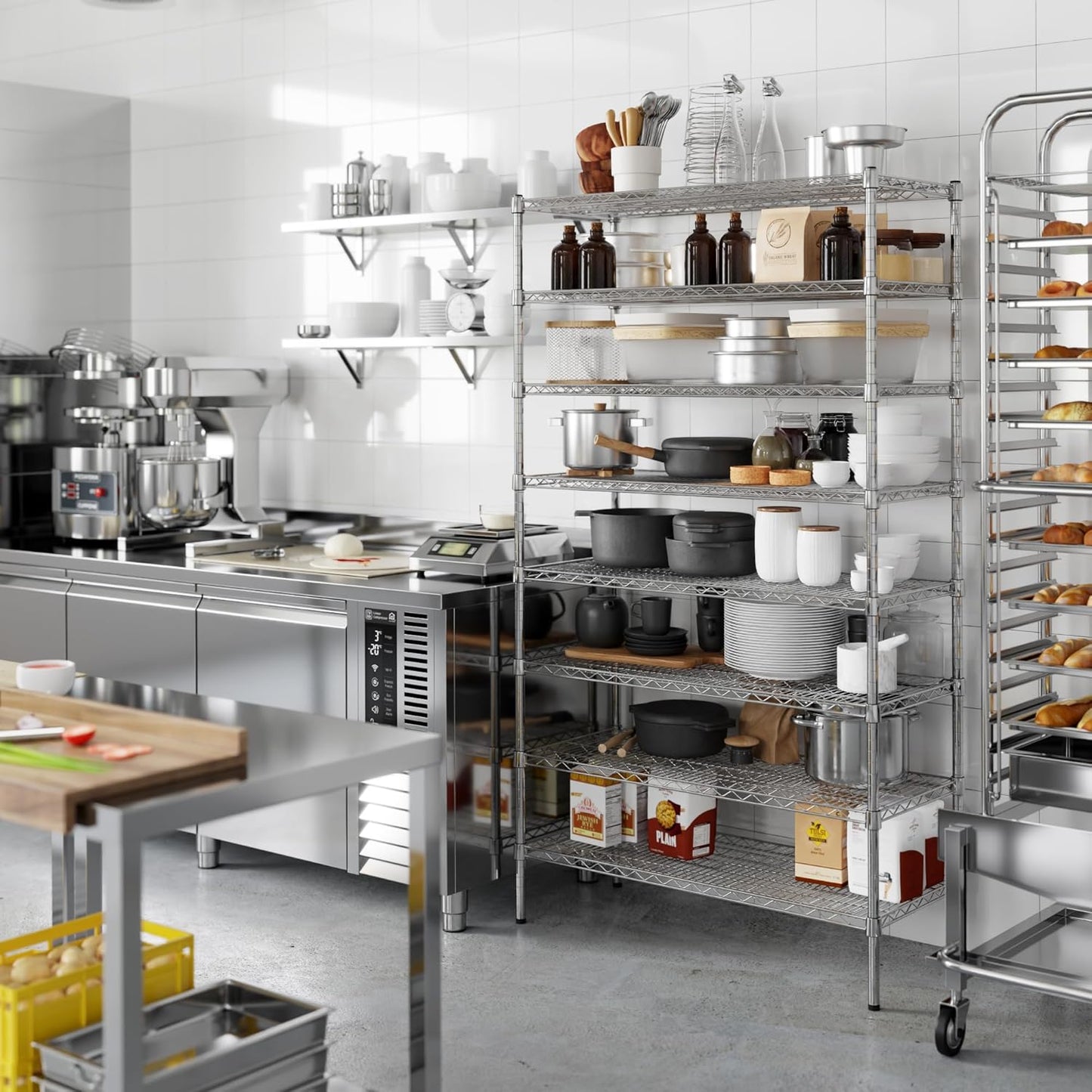 18" Deep x 42" Wide x 74" Height Wire Shelving Kit | 8-Tier | NSF Commercial Storage Rack Unit