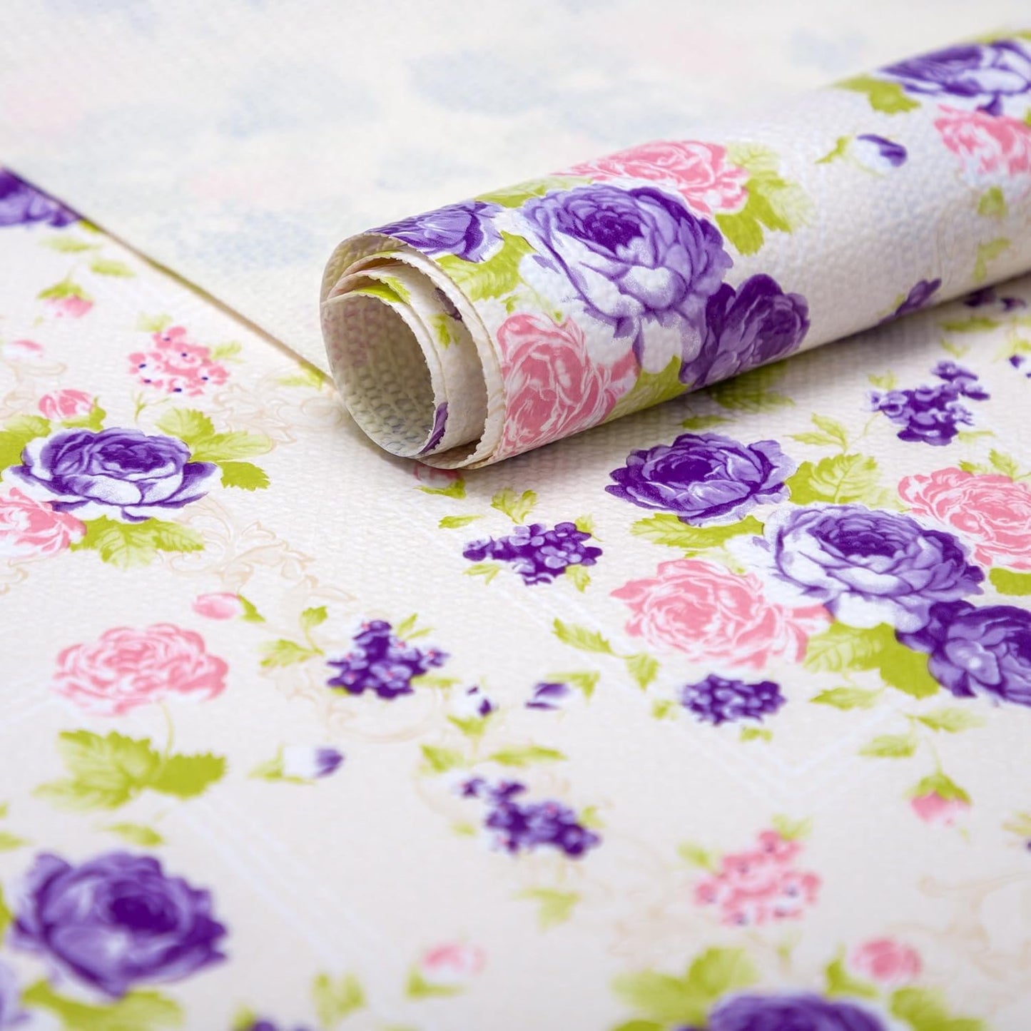 2 Rolls 18" W x 96" L Floral Drawer and Shelf Liner for Cabinets, Non-Adhesive Strong Grip Non-Slip Flower Shelf Cabinet Kitchen Shelf Liners for Kitchen Cabinets
