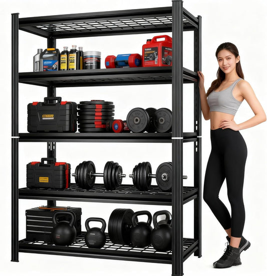 35''W Wire Shelving Unit, 3000 Lbs Heavy-Duty Garage Storage Shelves, 5-Tier Adjustable Reinforced Shelves for Laundry Rooms, Basements, Kitchens&Outdoor (35''W*16''D*72''H, 5-TIER-wire shelving)