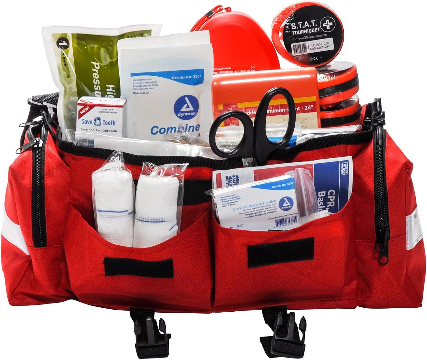 School First Aid Emergency Kit with Tourniquets Red Bag by MFASCO