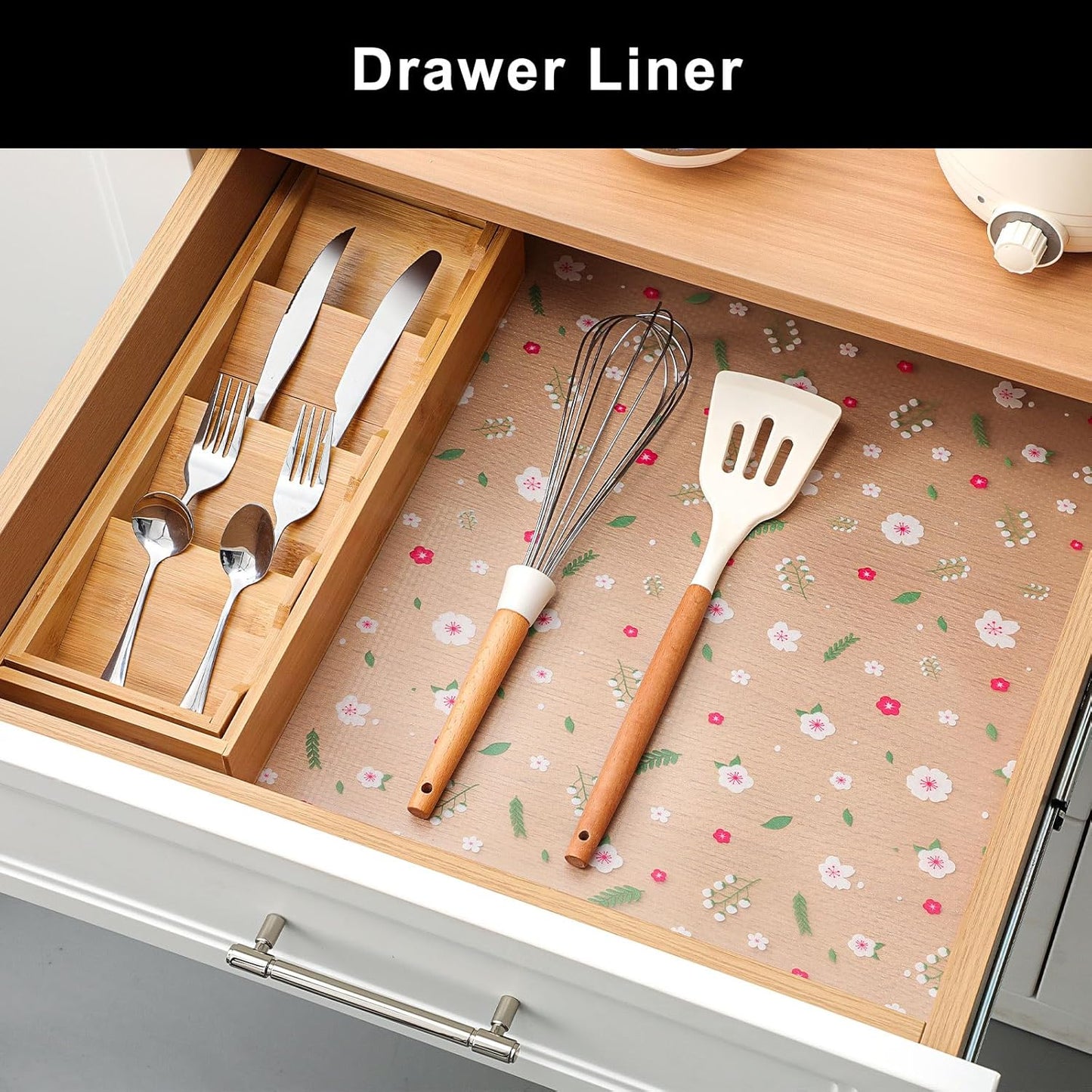 Cooyes Shelf Liner – Premium Non-Adhesive Cabinet & Drawer Liner for Kitchen – Waterproof Shelf Paper with Modern Pattern – Durable EVA Cabinet Mat – Easy to Cut (23.6" W x 236" L)