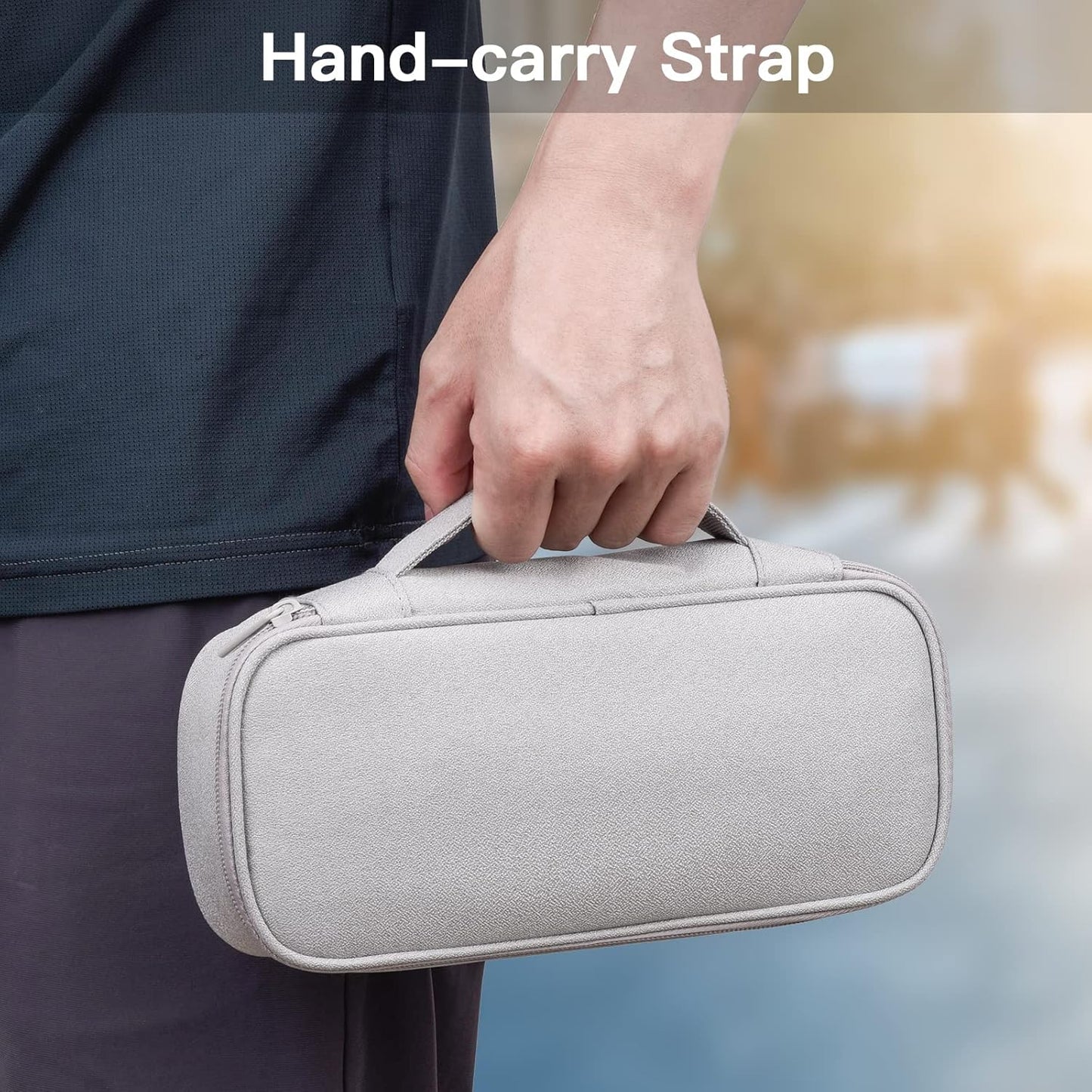 Cord Organizer Travel Case, Portable Tech Organizer Pouch Bag for Cable & Charger, Tech Electronics, Travel Essentials (Light Grey)
