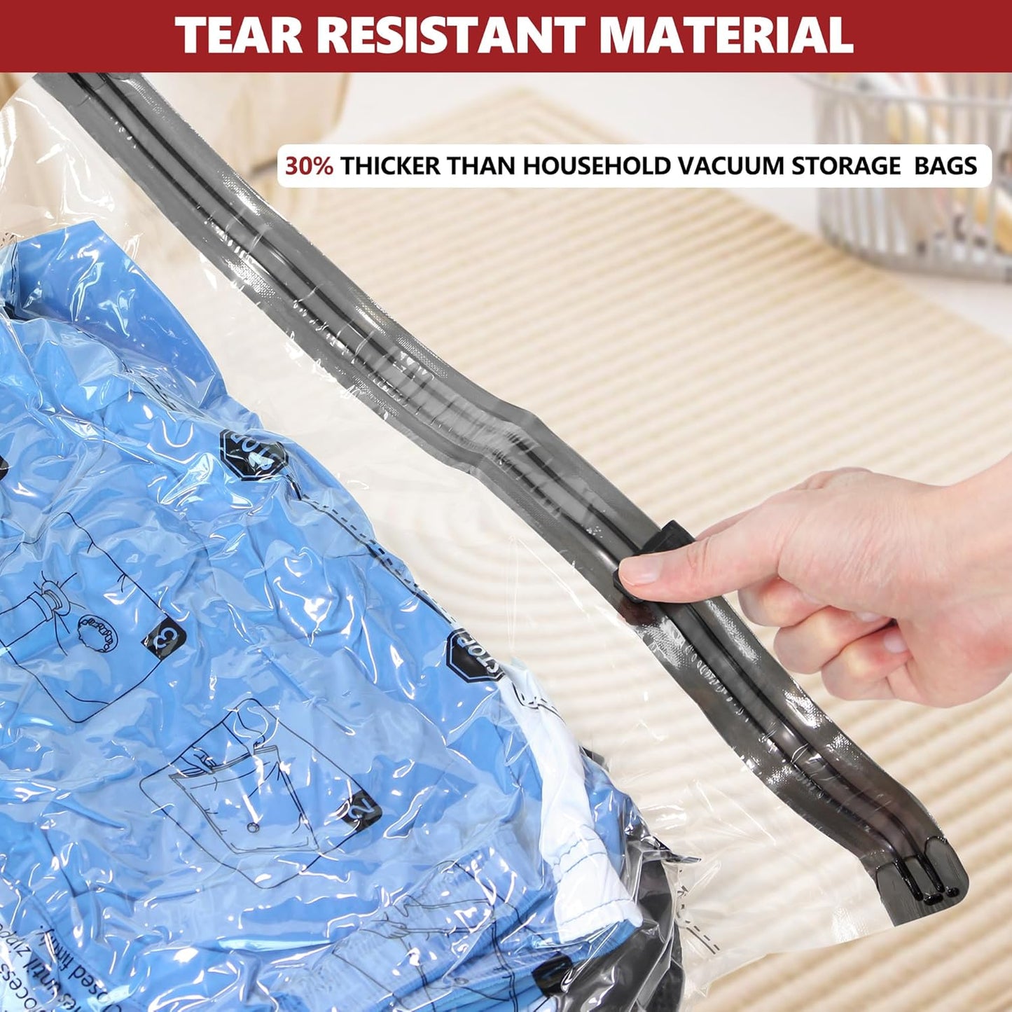8 XL Travel Vacuum Storage Bags for Clothing with Hand Pump, Compression Packing Cubes Organizer for Luggage Suitcase, Space Saver Seal Bags for Vacation Cruise
