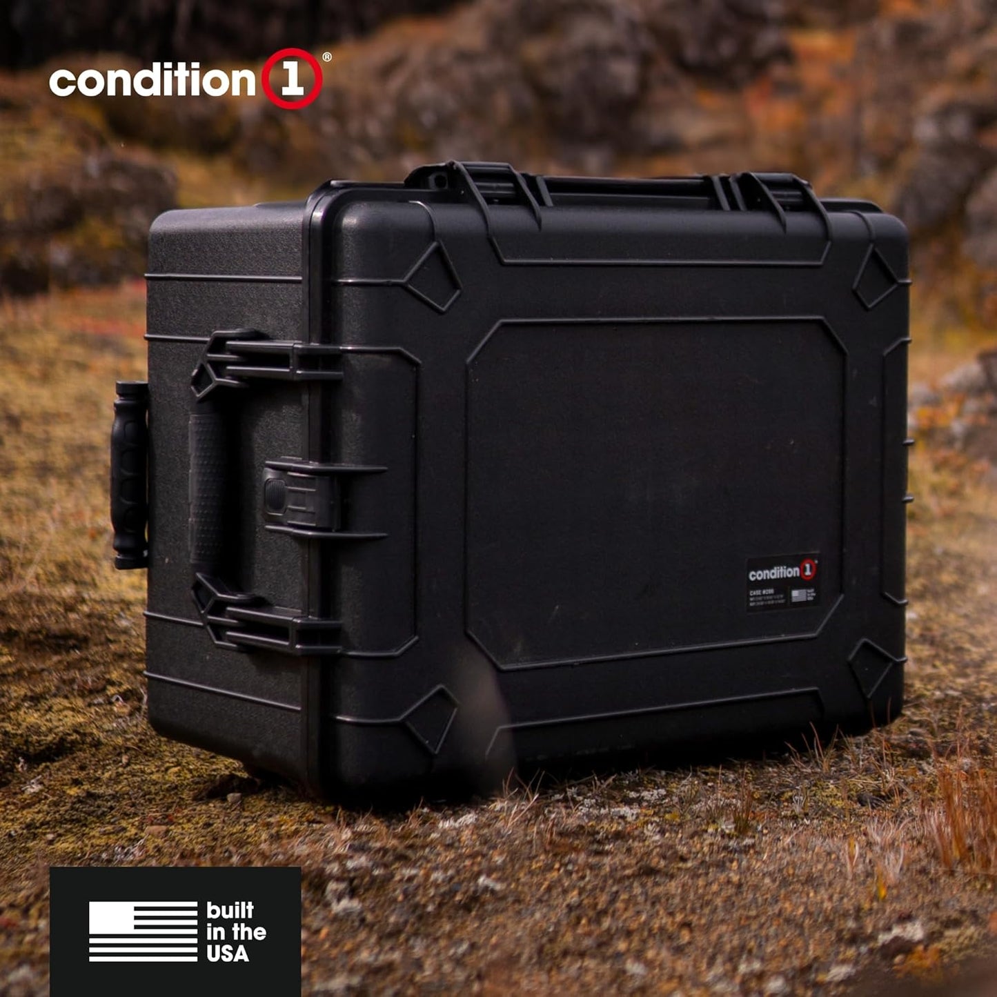 Condition 1 25" Large Rolling Hard Travel Storage Case Model 286 with Wheels and Handle, Waterproof TSA Friendly, Made in USA, 24.58"x19.58"x14.60" Yellow