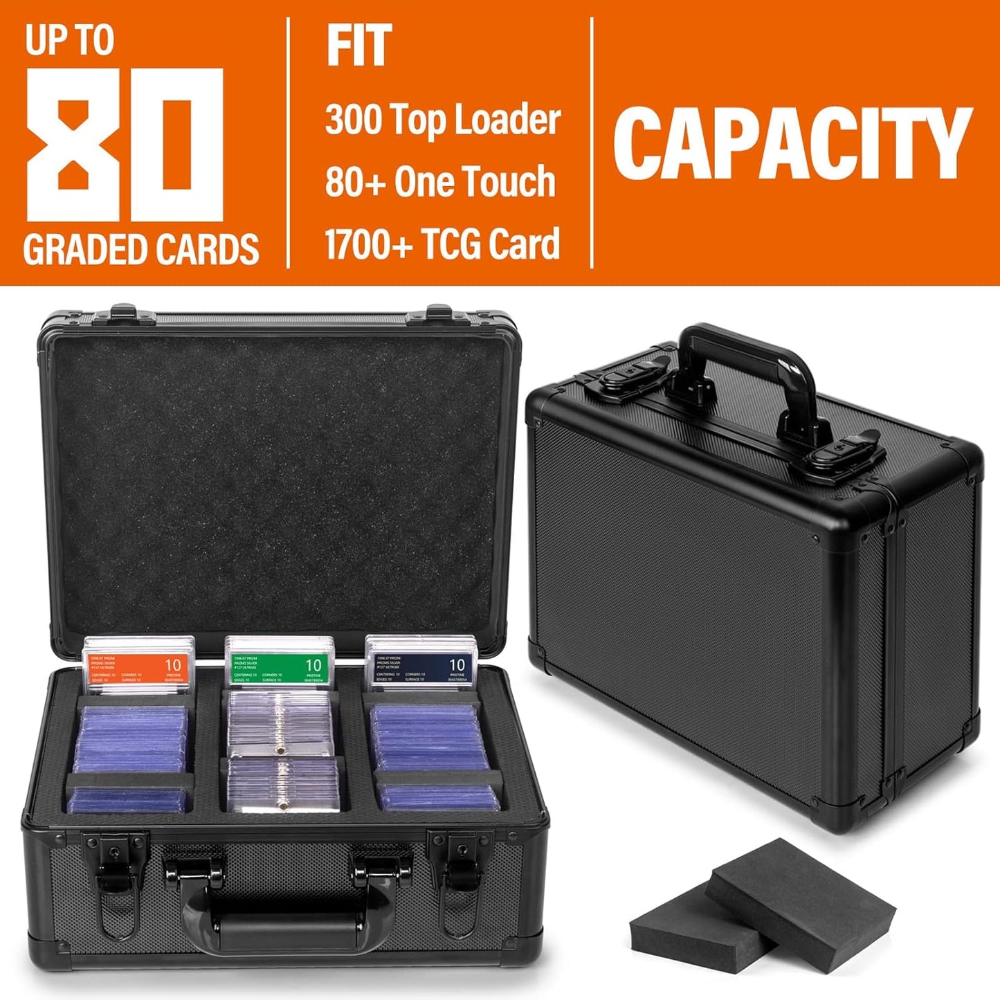 Graded Card Storage Box, Top Loaders Storage Case, Sports Trading Card Box, Cards Slab Case PSA MTG CSG BGS SGC Magnetic Holder, Waterproof Carrying Collector Storage Boxes