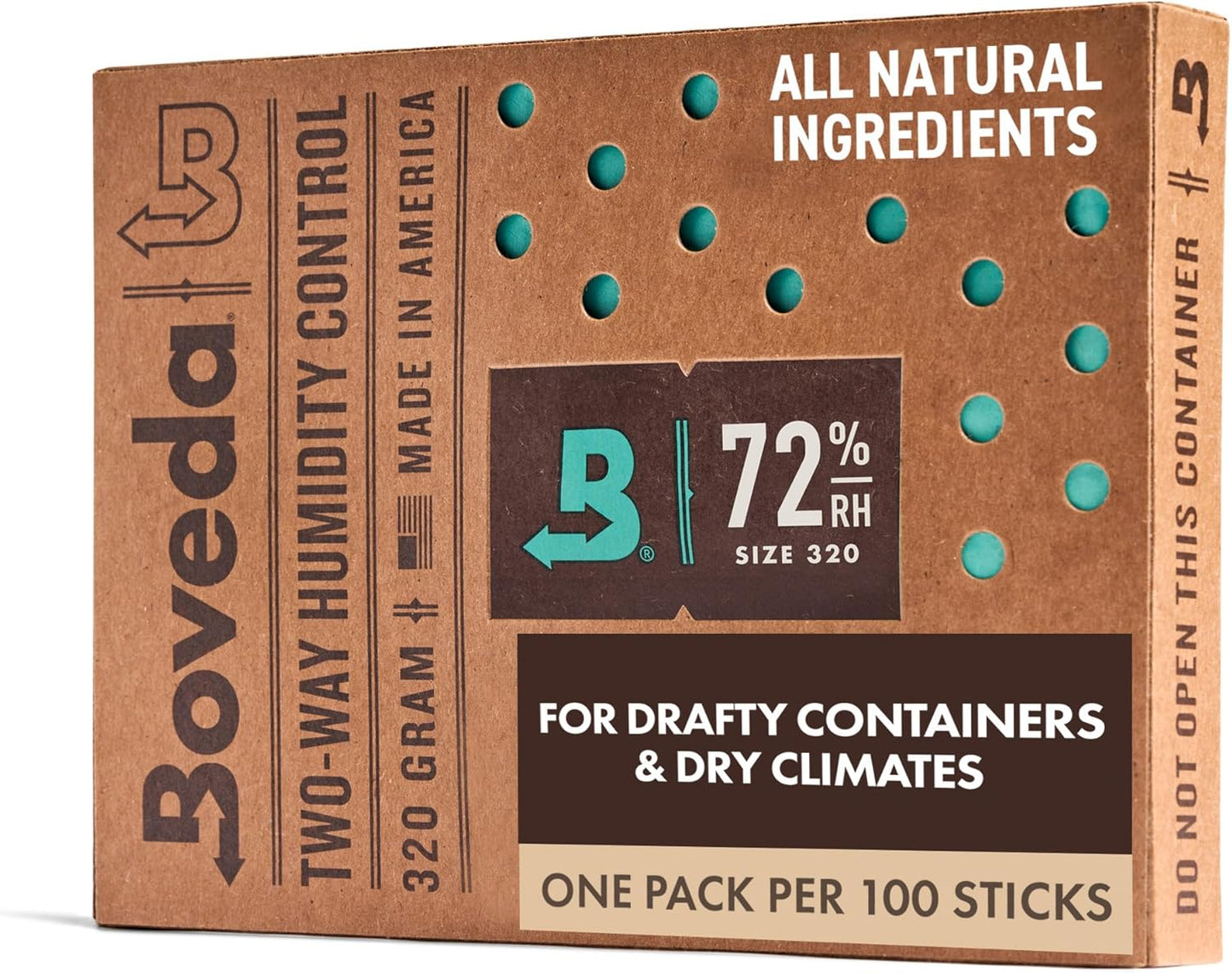 Boveda 72% Two-Way Humidity Control Pack For Large Wood Humidifier Boxes – Size 320 – Single – Moisture Absorber – Humidifier Pack – Individually Wrapped Hydration Packet