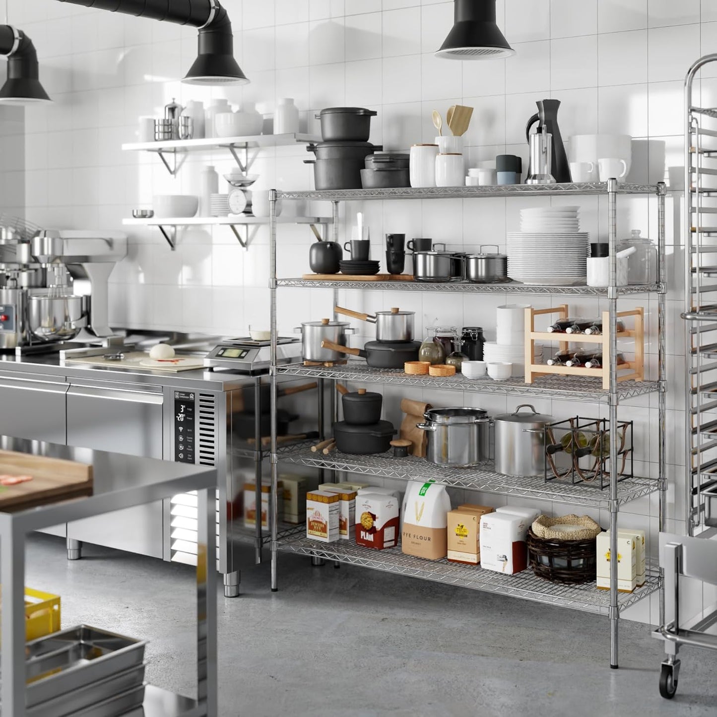 18" Deep x 60" Wide x 64" Height Wire Shelving Kit | 5-Tier | NSF Commercial Storage Rack Unit