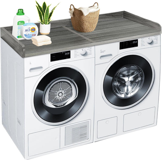 Royxen Washer Dryer Countertop, 27.4" x 54" Wood Universal Fit, Washer Dryer Topper, Laundry Room Organization, Laundry Countertop for Laundry Organization, Eucalyptus