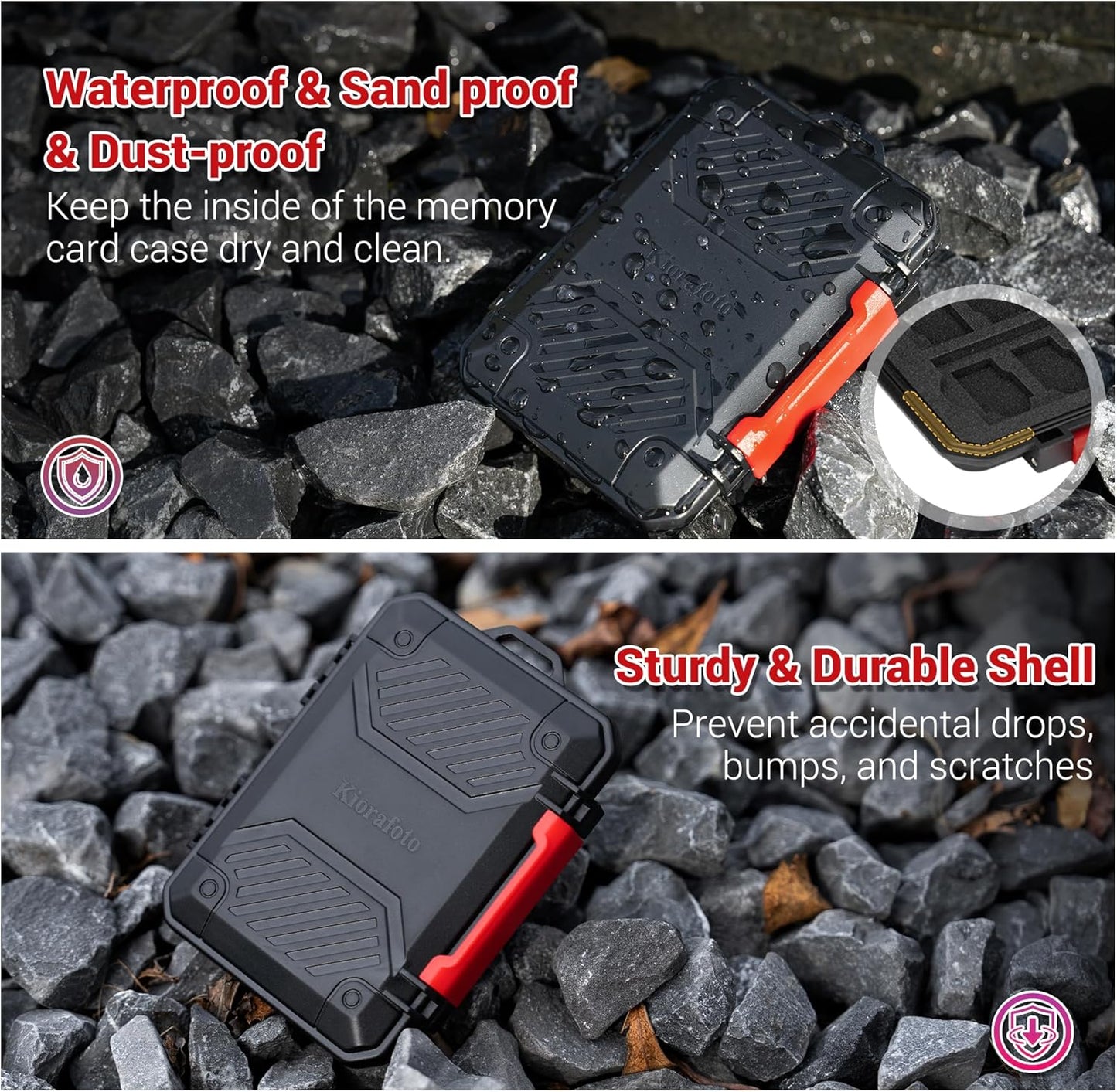 Memory Card Case with 18 Slots, IP67 Waterproof Anti-Shock Travel Camera Memory Card Holder for 8 SD SDHC SDXC Cards & 4 MicroSD TF MSD & 4 CFexpress Type-A Cards & 2 Nano SIM Storage - Green