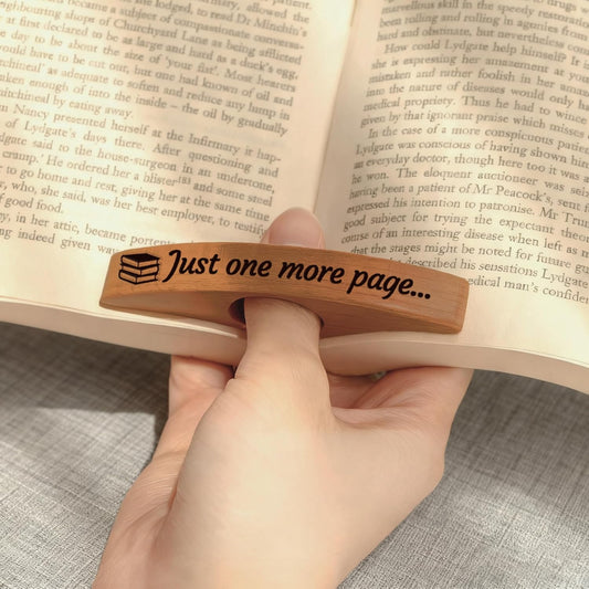 Wooden Book Page Holders for Reading - Thumb Page Holder & Book Opener Holder | Just One More Page Ergonomic Hands-Free Helper - Perfect Gift for Book Lovers & Readers(Walnut Wood 1)