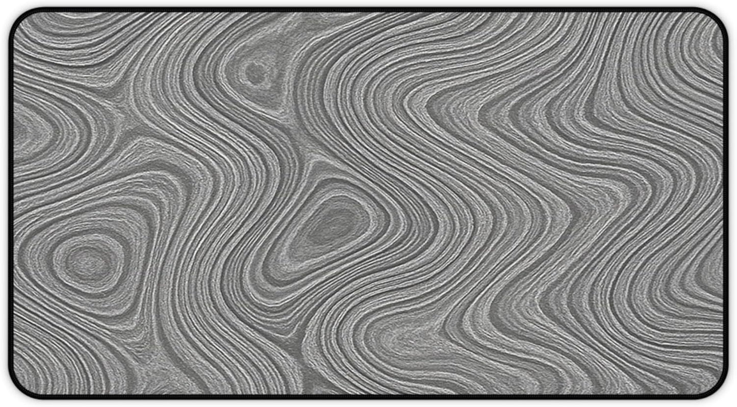 Brushed Metal Texture Desk Mat - Extended Mouse Pad & Desk Pad, Neoprene Surface, Non-Slip Rubber Base, Stitched Edges, Desk Protector for Keyboard & Mouse, Sizes 12x18/12x22/16x32 (Damascus, 12x22)