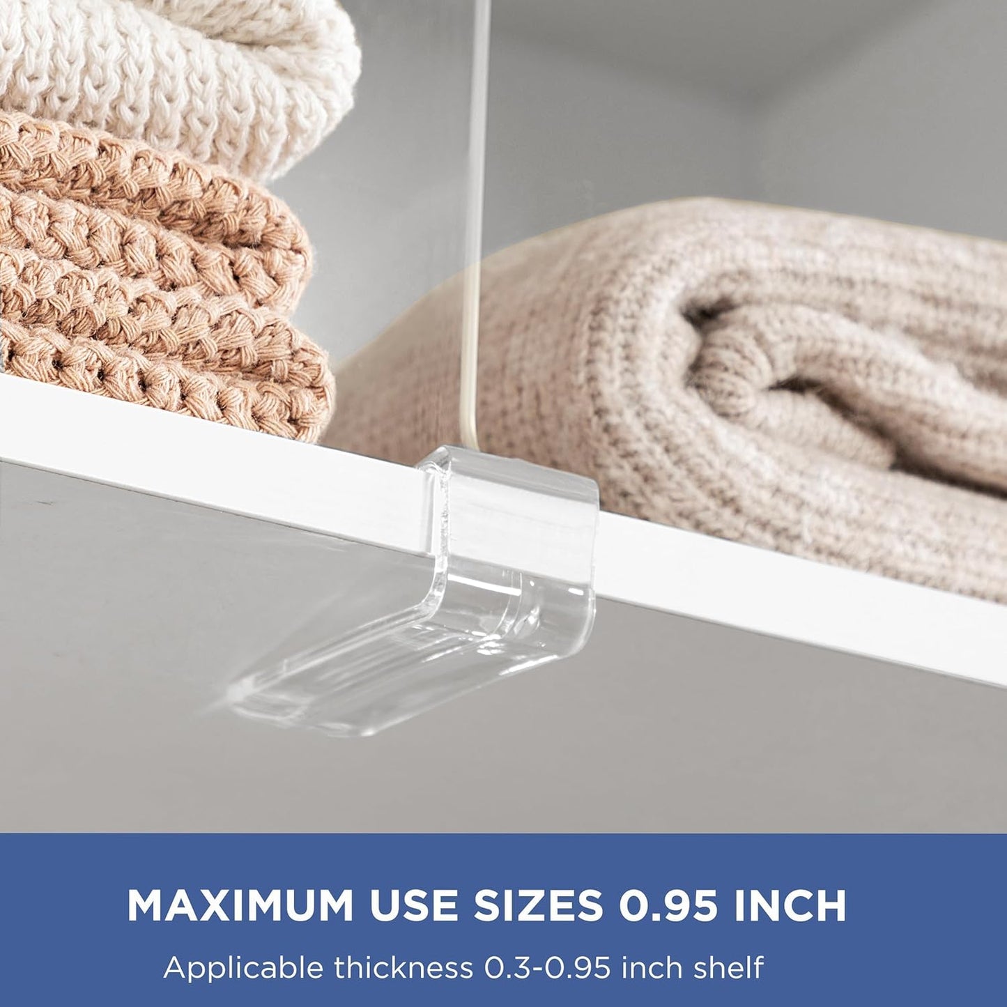 HBlife 12 Inches Tall [Extra Tall Version] Clear Shelf Dividers, 18 Pack Purse Organizer for Closet Perfect for Handbags, Acrylic Bookshelf for Organization