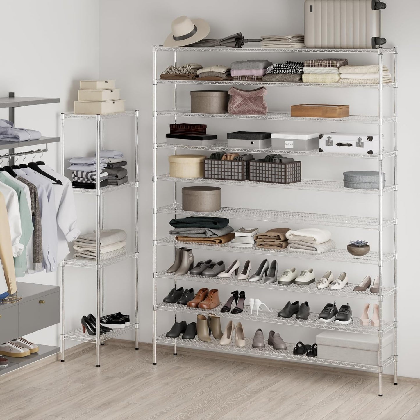 14" Deep x 72" Wide x 96" Height Wire Shelving Kit | 10-Tier | NSF Commercial Storage Rack Unit