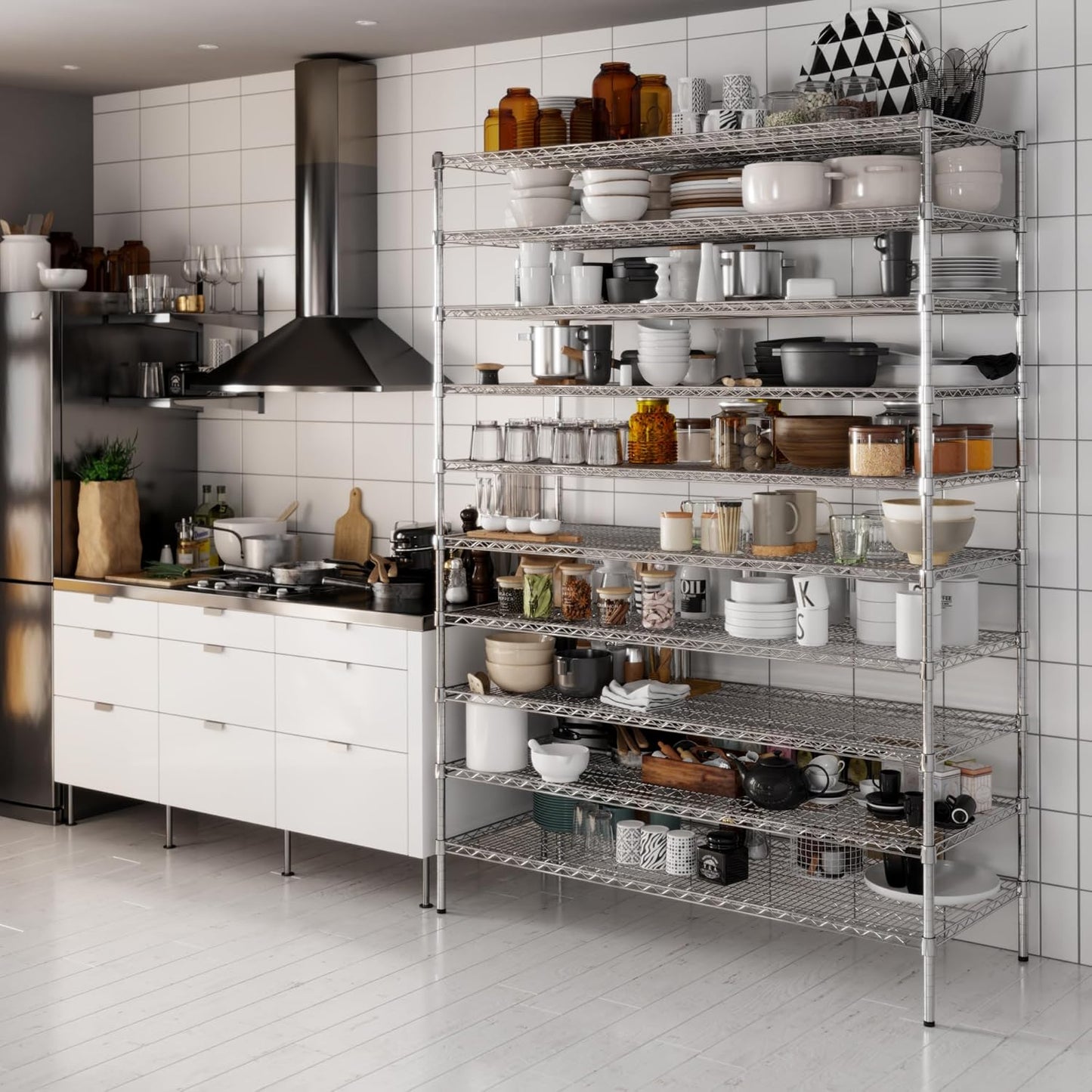 24" Deep x 60" Wide x 86" Height Wire Shelving Kit | 10-Tier | NSF Commercial Storage Rack Unit